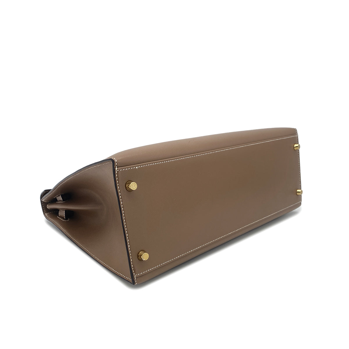 HERMES KELLY 35 SELLIER ETOUPE VEAU TADELAKT HAND SHOULDER BAG A GHW 90301655