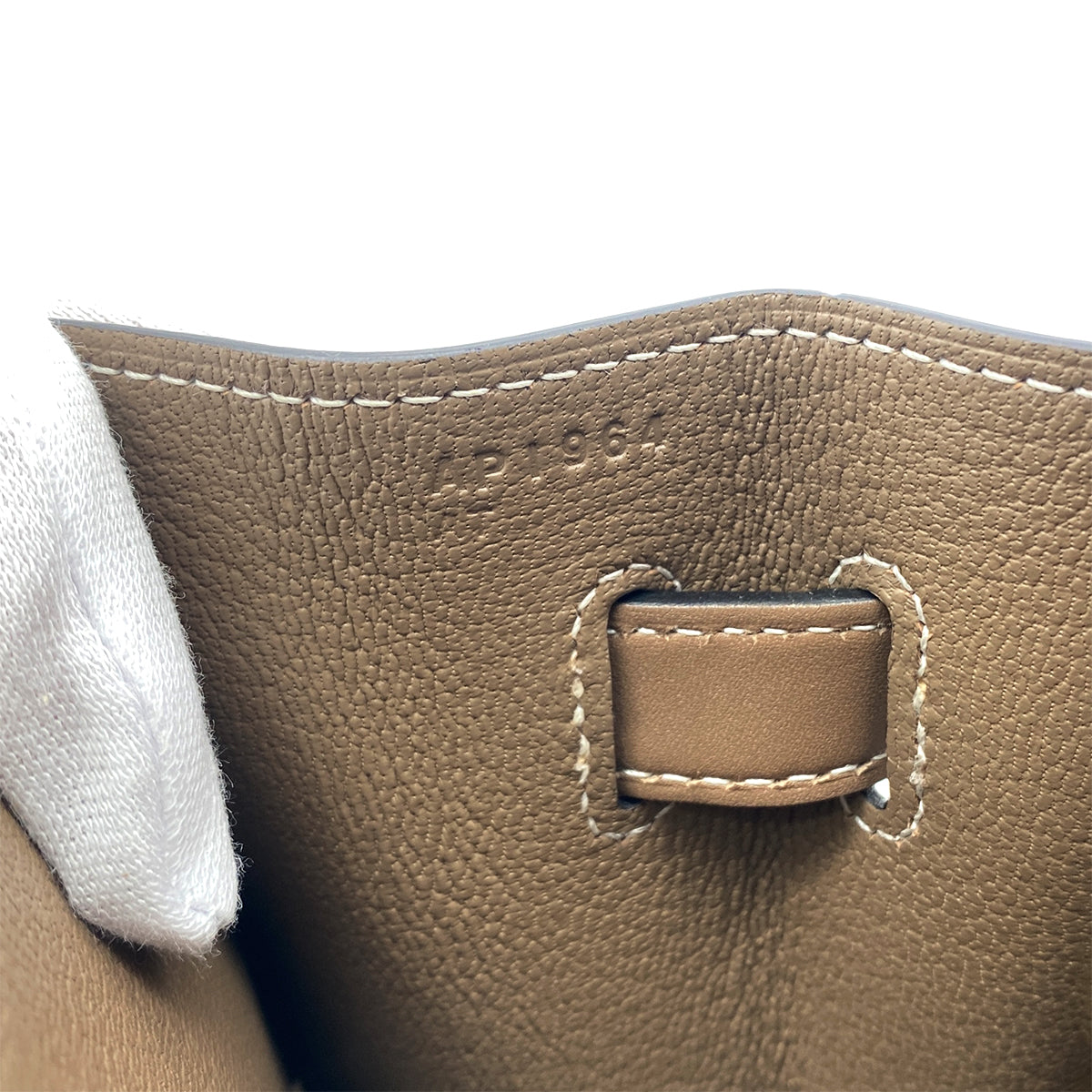 HERMES KELLY 35 SELLIER ETOUPE VEAU TADELAKT HAND SHOULDER BAG A GHW 90301655