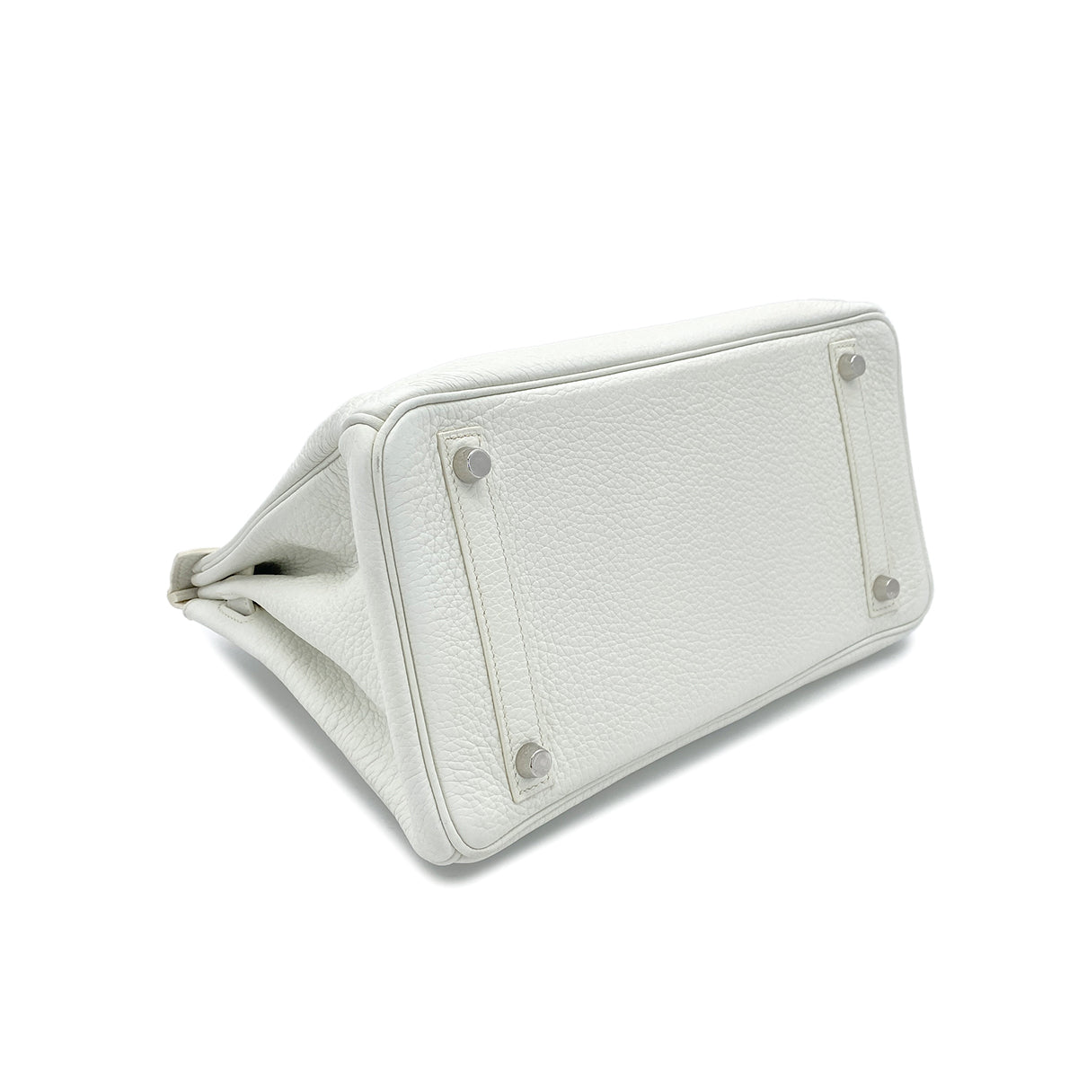 HERMES BIRKIN 30 WHITE TAURILLON CLEMENCE HAND BAG □N SHW 90301658