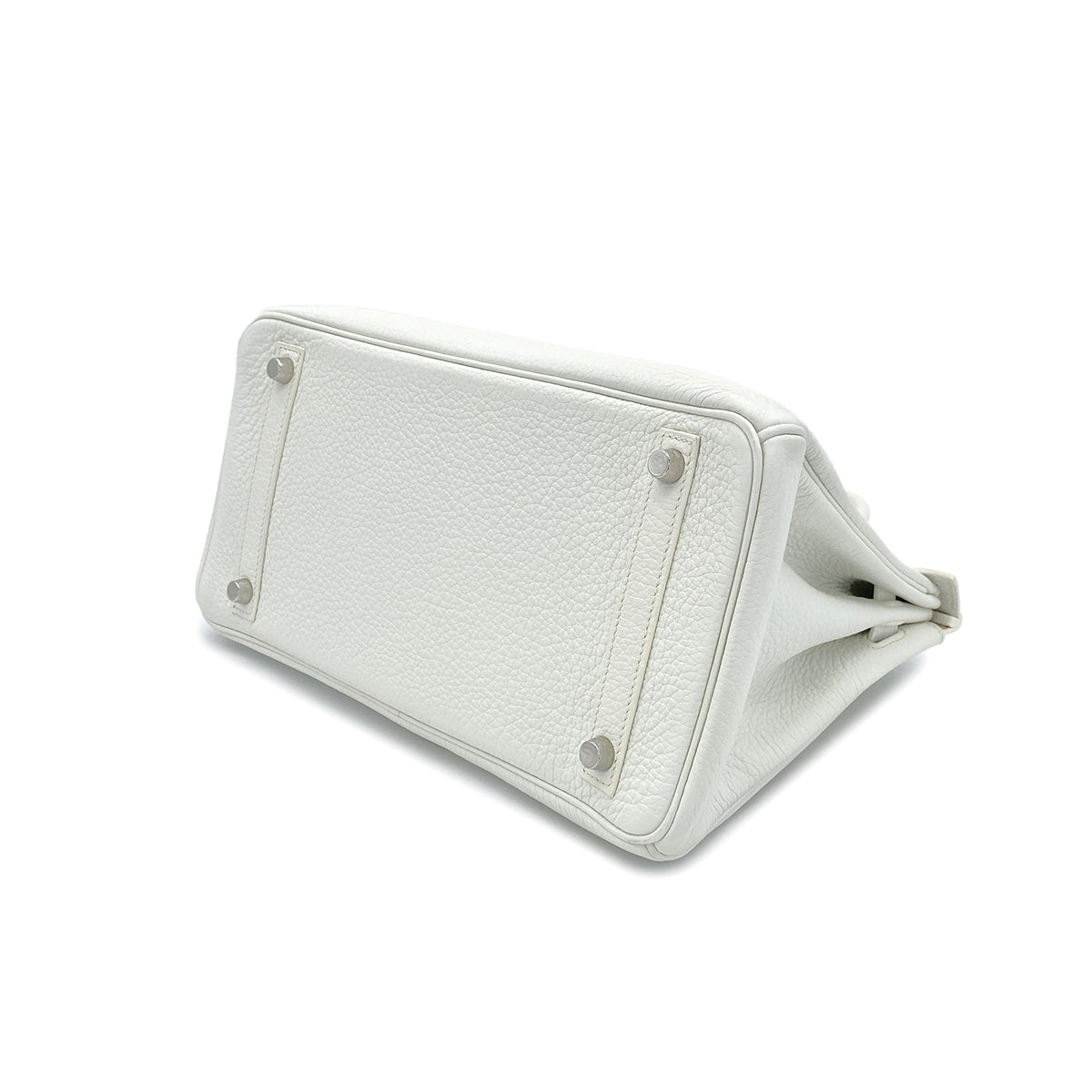 HERMES BIRKIN 30 WHITE TAURILLON CLEMENCE HAND BAG □N SHW 90301658