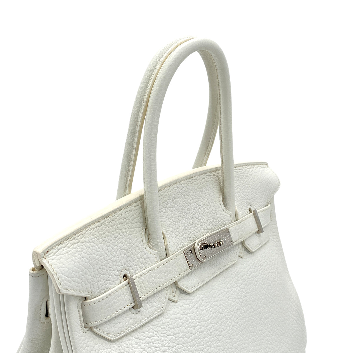 HERMES BIRKIN 30 WHITE TAURILLON CLEMENCE HAND BAG □N SHW 90301658