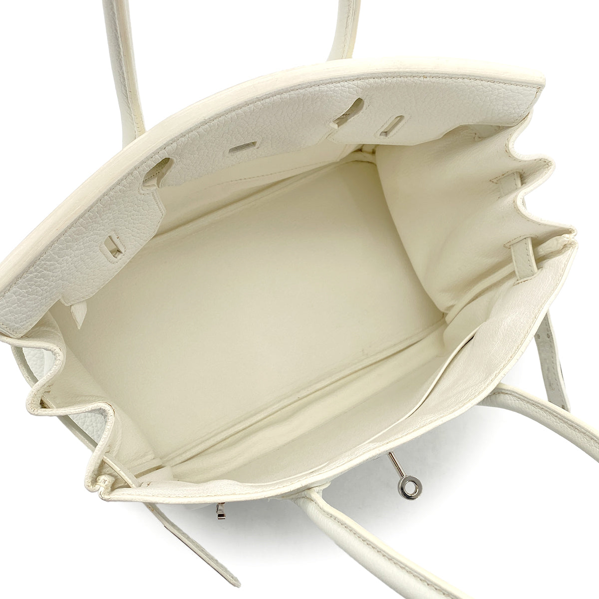 HERMES BIRKIN 30 WHITE TAURILLON CLEMENCE HAND BAG □N SHW 90301658
