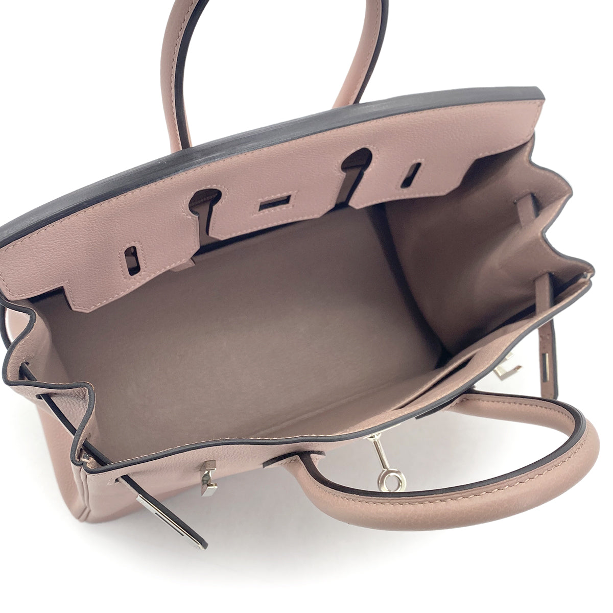 HERMES BIRKIN 25 GLYCINE EVERCOLOR HAND BAG T SHW 90301660