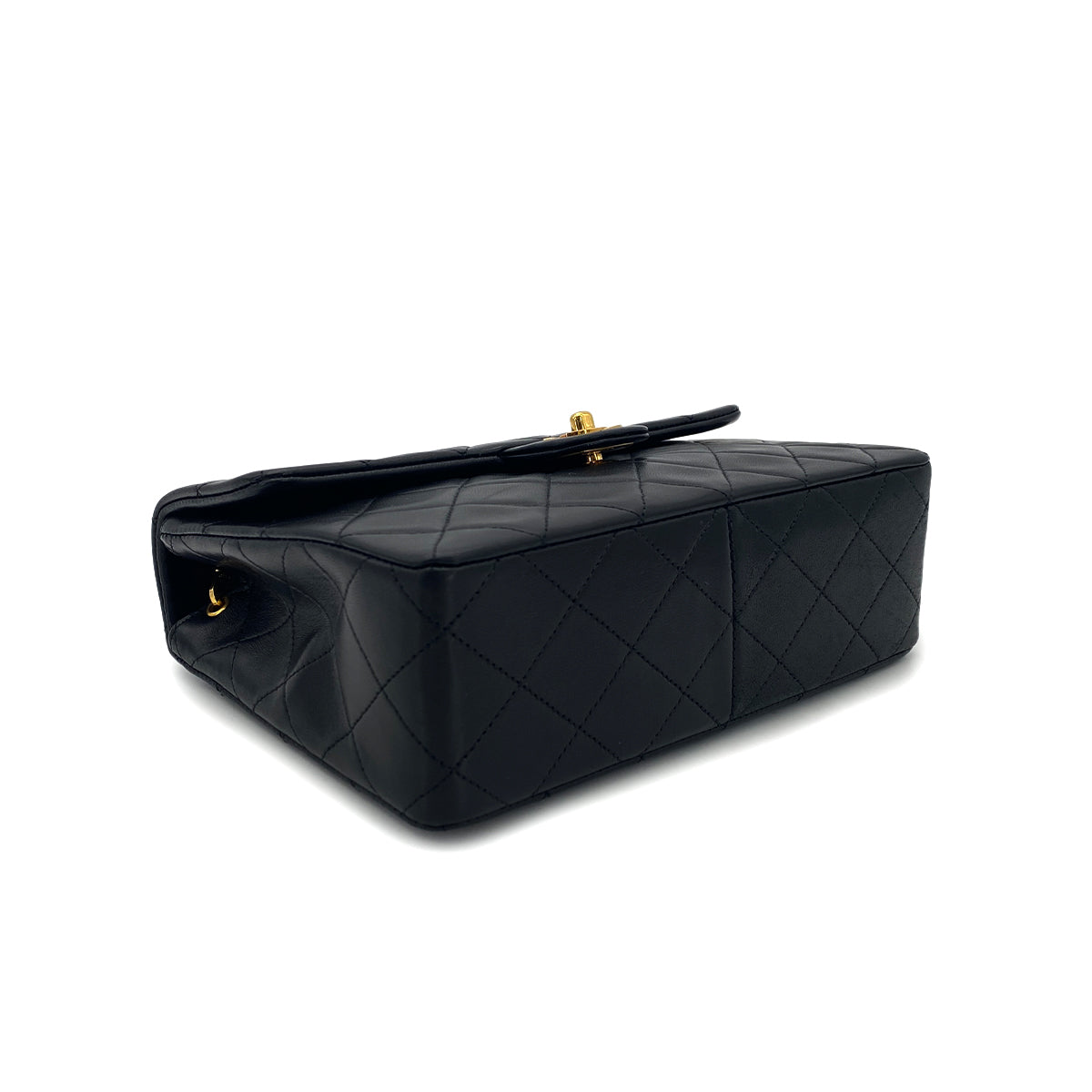 CHANEL VINTAGE MINI MATELASSE CHAIN SHOULDER BAG BLACK LAMB SKIN 90301695