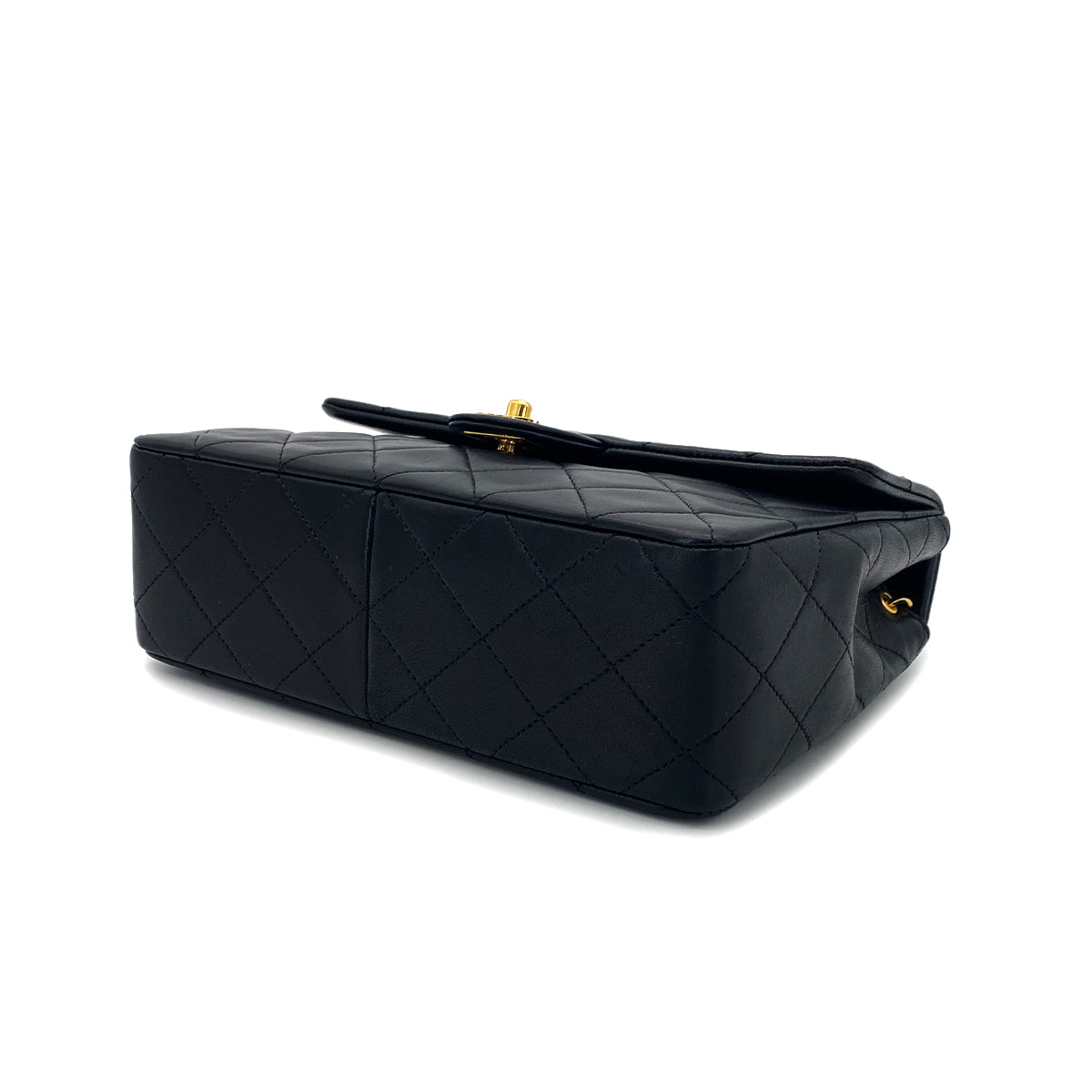 CHANEL VINTAGE MINI MATELASSE CHAIN SHOULDER BAG BLACK LAMB SKIN 90301695