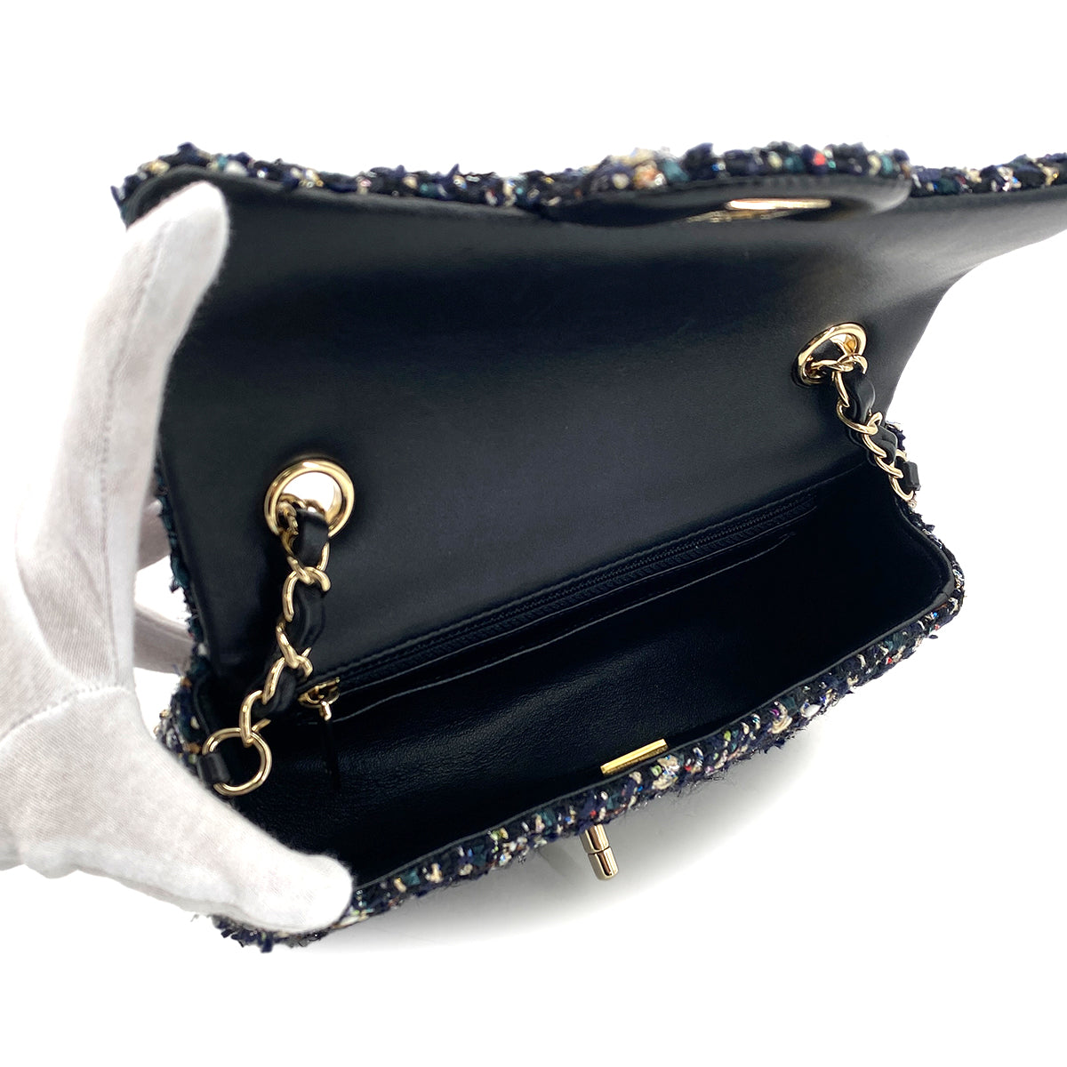 CHANEL MINI MATELASSE 20 CHAIN SHOULDER BAG MULTICOLOR TWEED 90301697