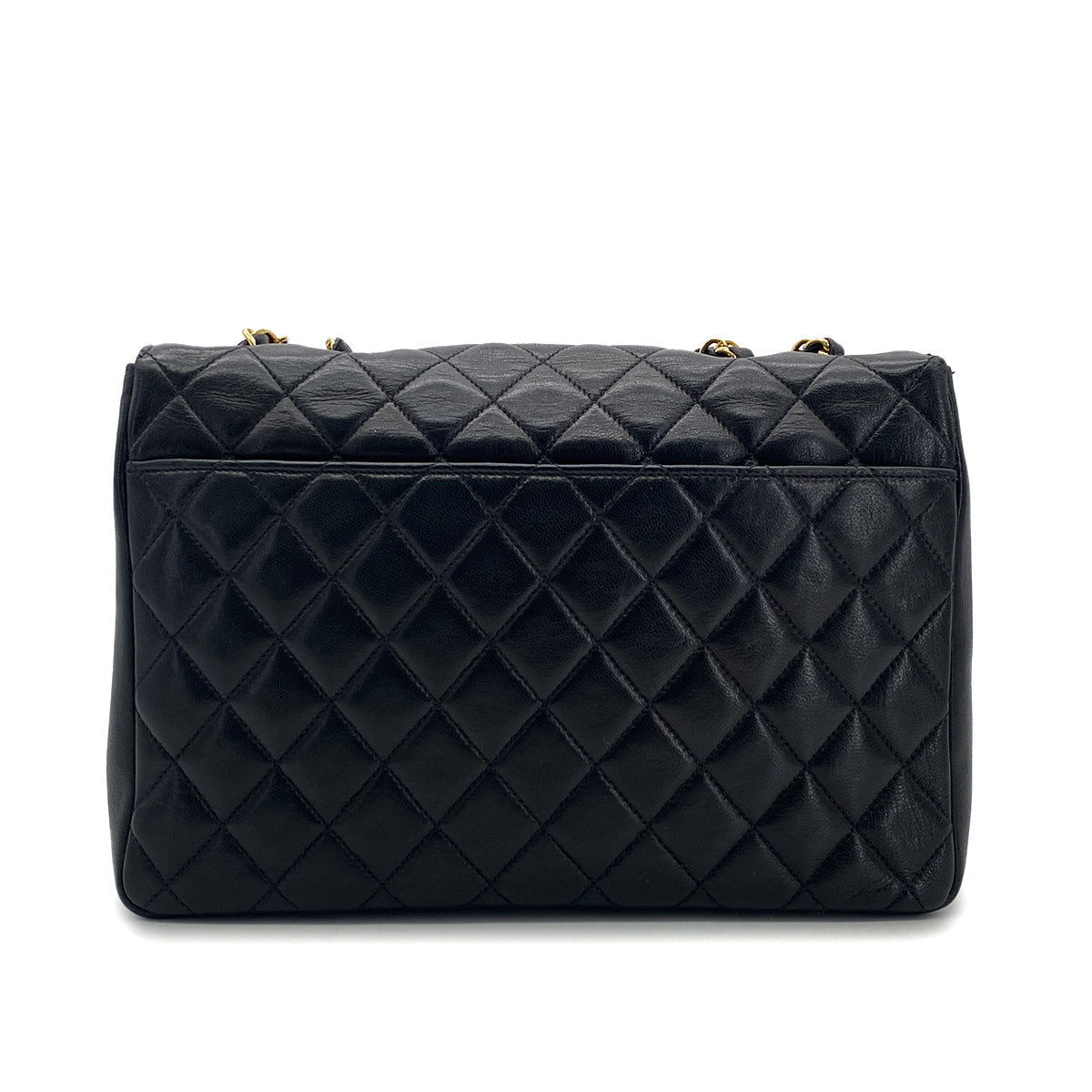 CHANEL VINTAGE MATELASSE CHAIN SHOULDER BAG BLACK LAMB SKIN 90301699