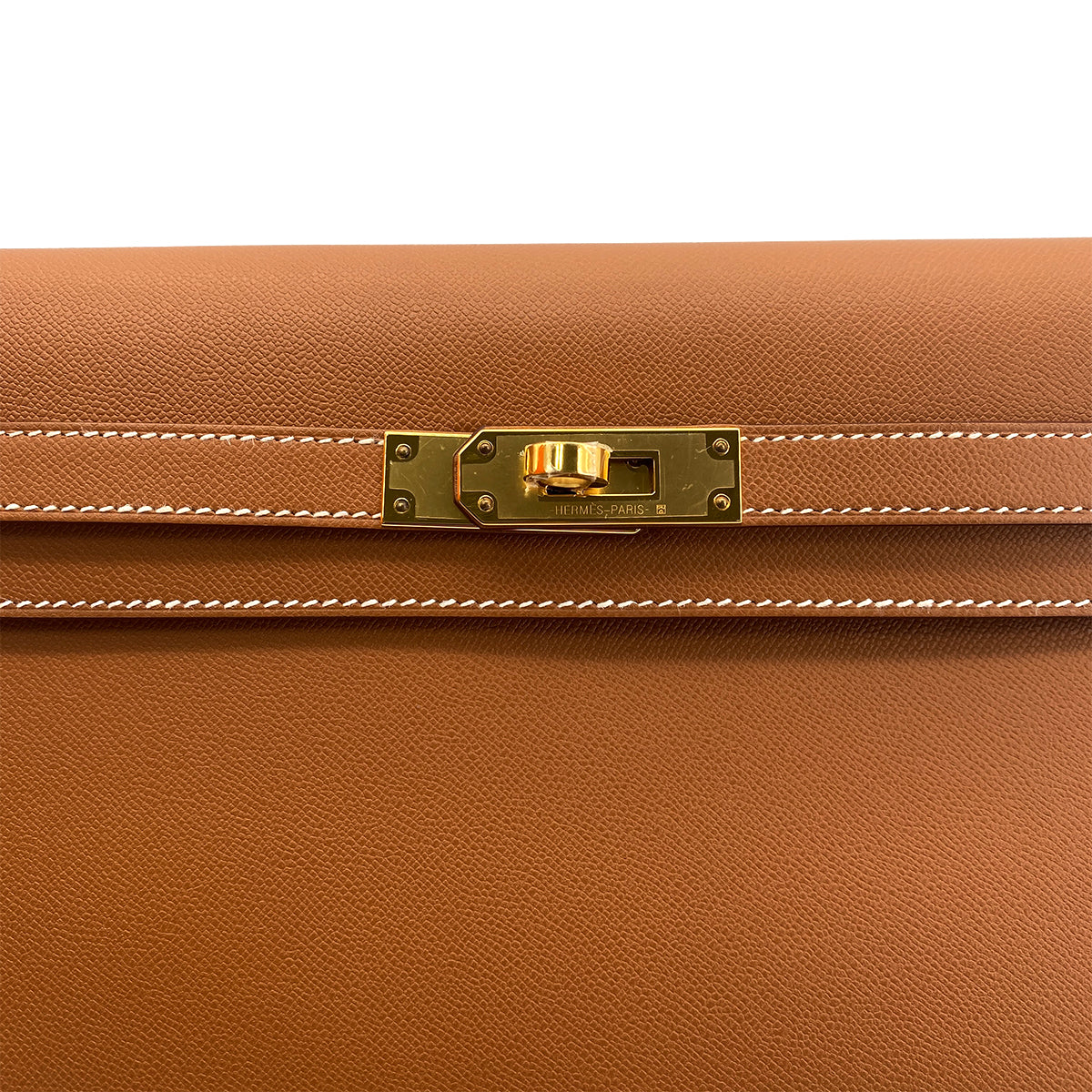 HERMES KELLY ELAN GOLD VEAU MADAME CLUTCH SHOULDER BAG B GHW 90301704