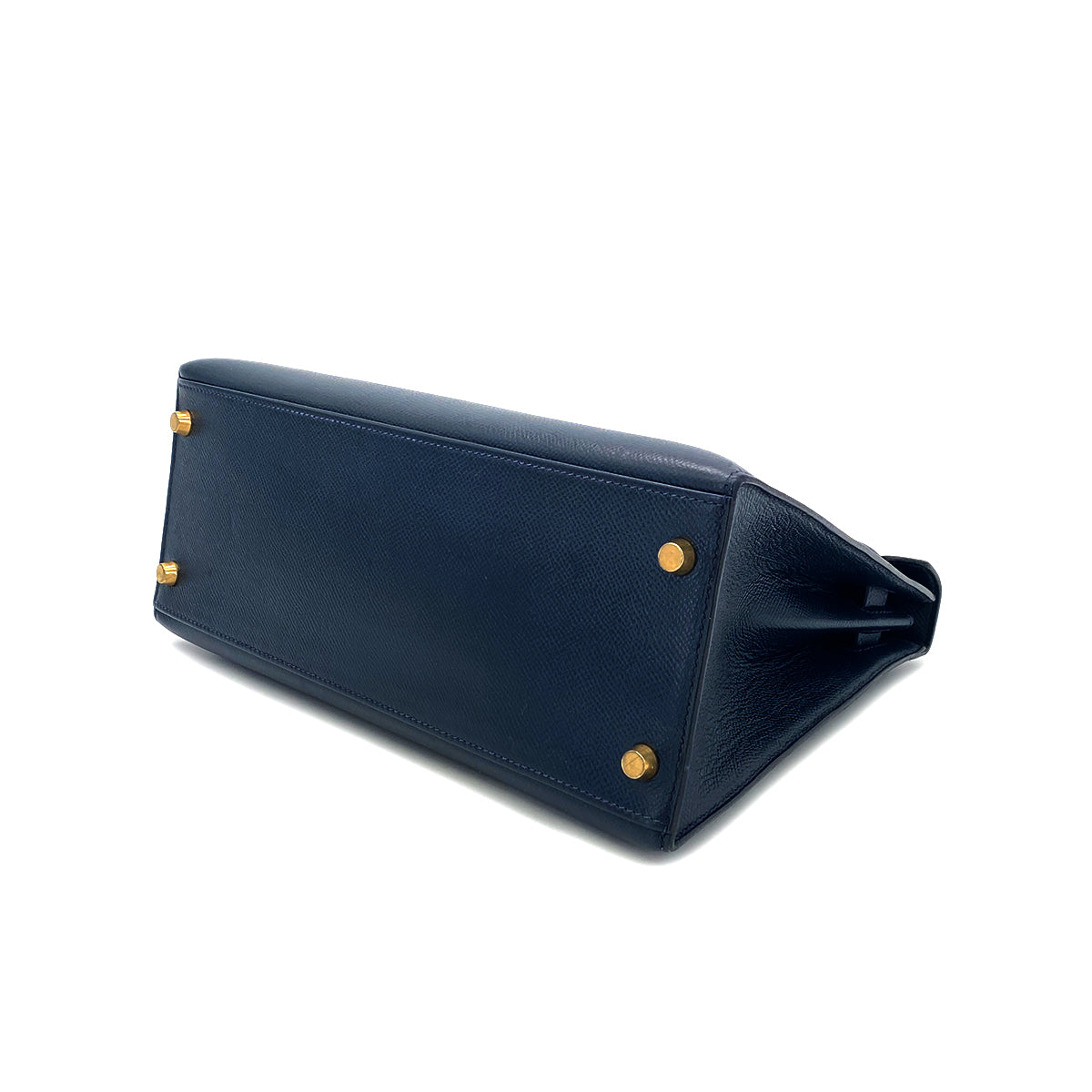 HERMES KELLY 28 SELLIER BLUE MARINE COUCHEVEL HAND SHOULDER BAG 〇Y GHW 90301705