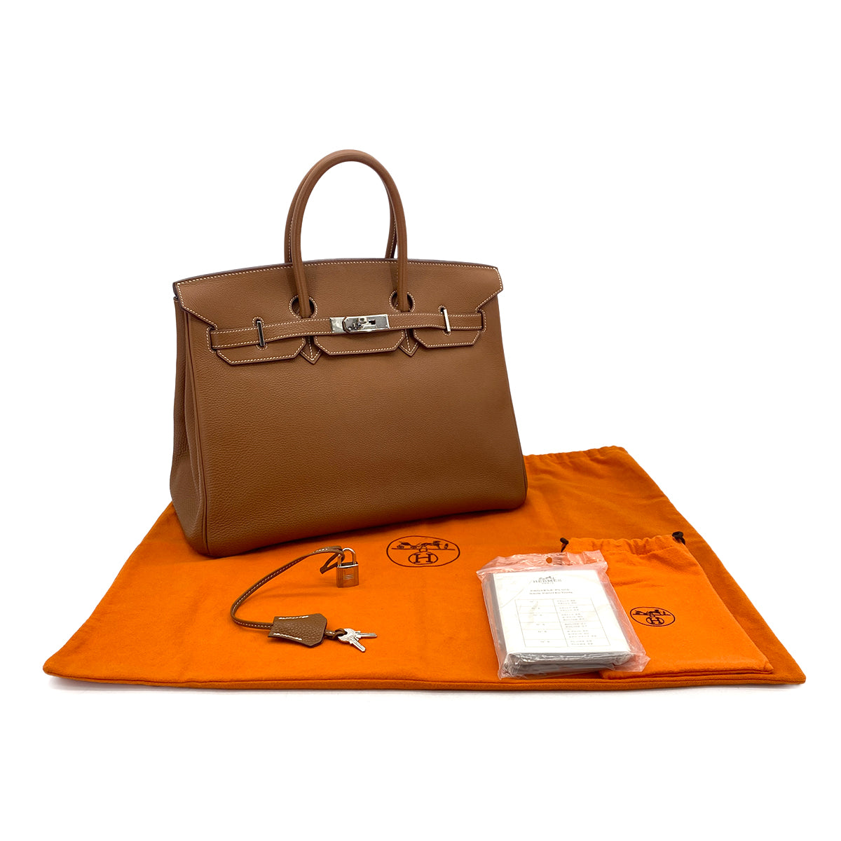 HERMES BIRKIN 35 GOLD TOGO HAND BAG □H SHW 90301709