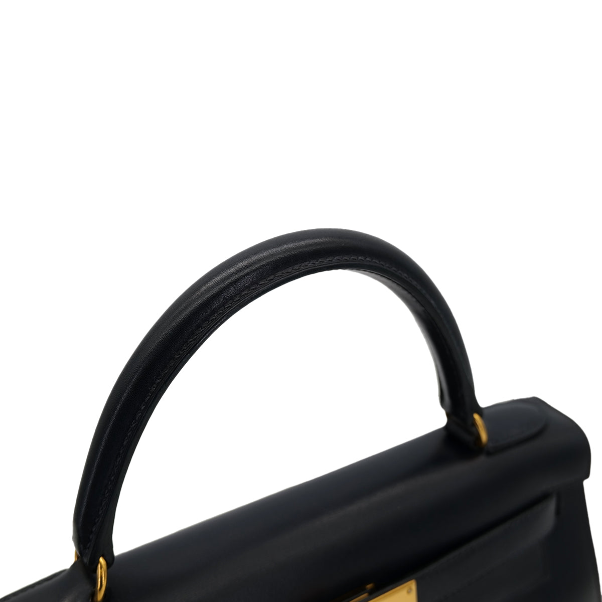 HERMES KELLY 28 SELLIER BLUE INDIGO BOXCALF HAND SHOULDER BAG □C GHW 90301712