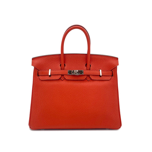 HERMES BIRKIN 25 CAPUCINE TOGO HAND BAG □Q SHW 90301716