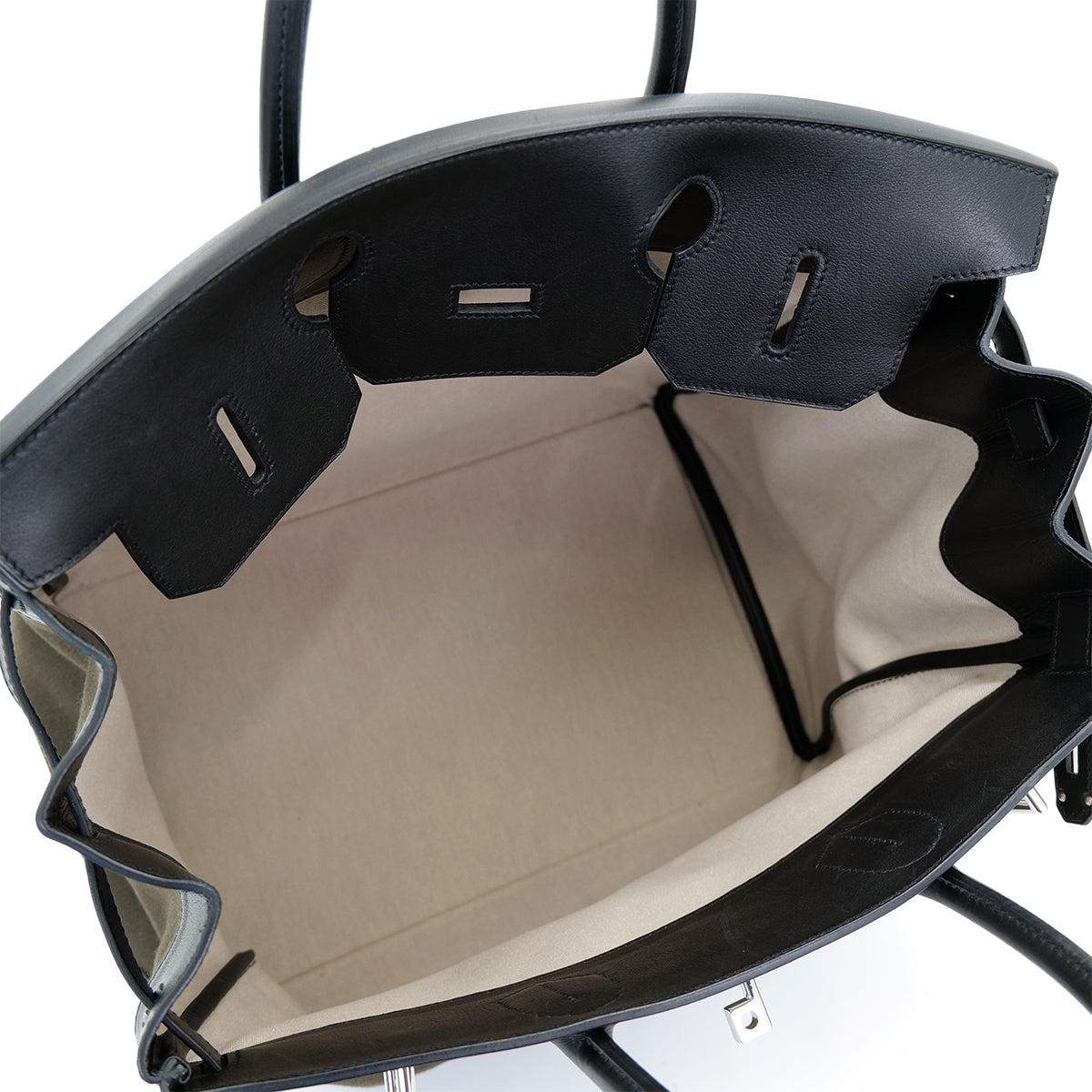 HERMES HAUT A COURROIES 40 BLACK VERT MAQUIS EVERCOLOR TOILE OFFICIER HAND BAG Z SHW 90301717