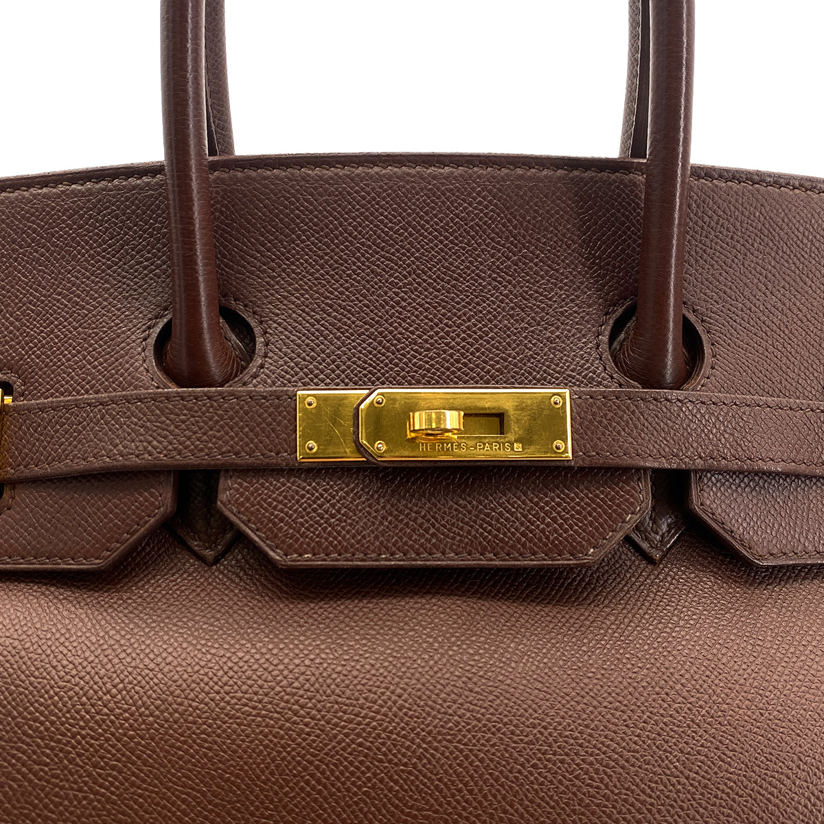 HERMES BIRKIN 35 HABANA COURCHEVEL HAND BAG □A GHW 90301723