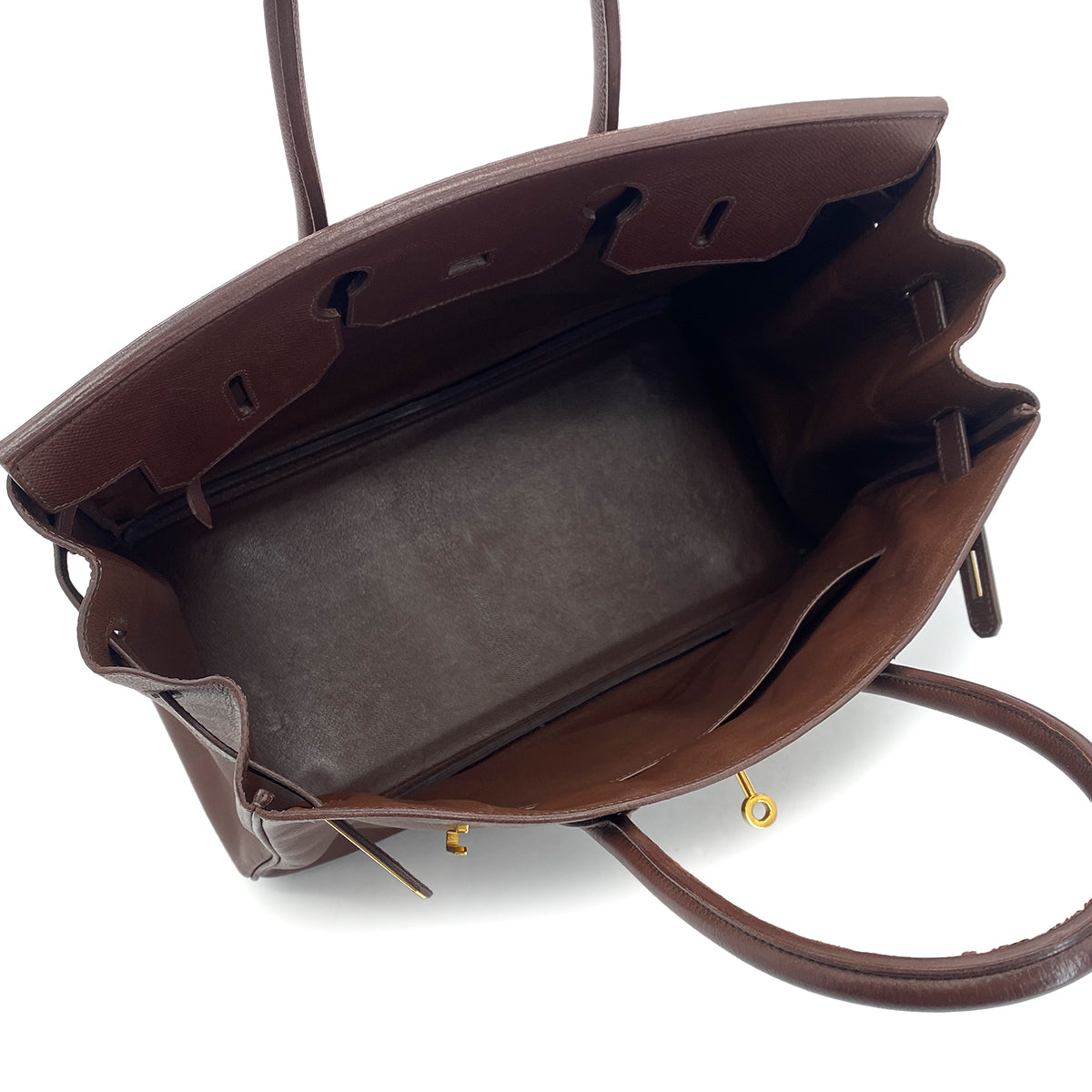 HERMES BIRKIN 35 HABANA COURCHEVEL HAND BAG □A GHW 90301723