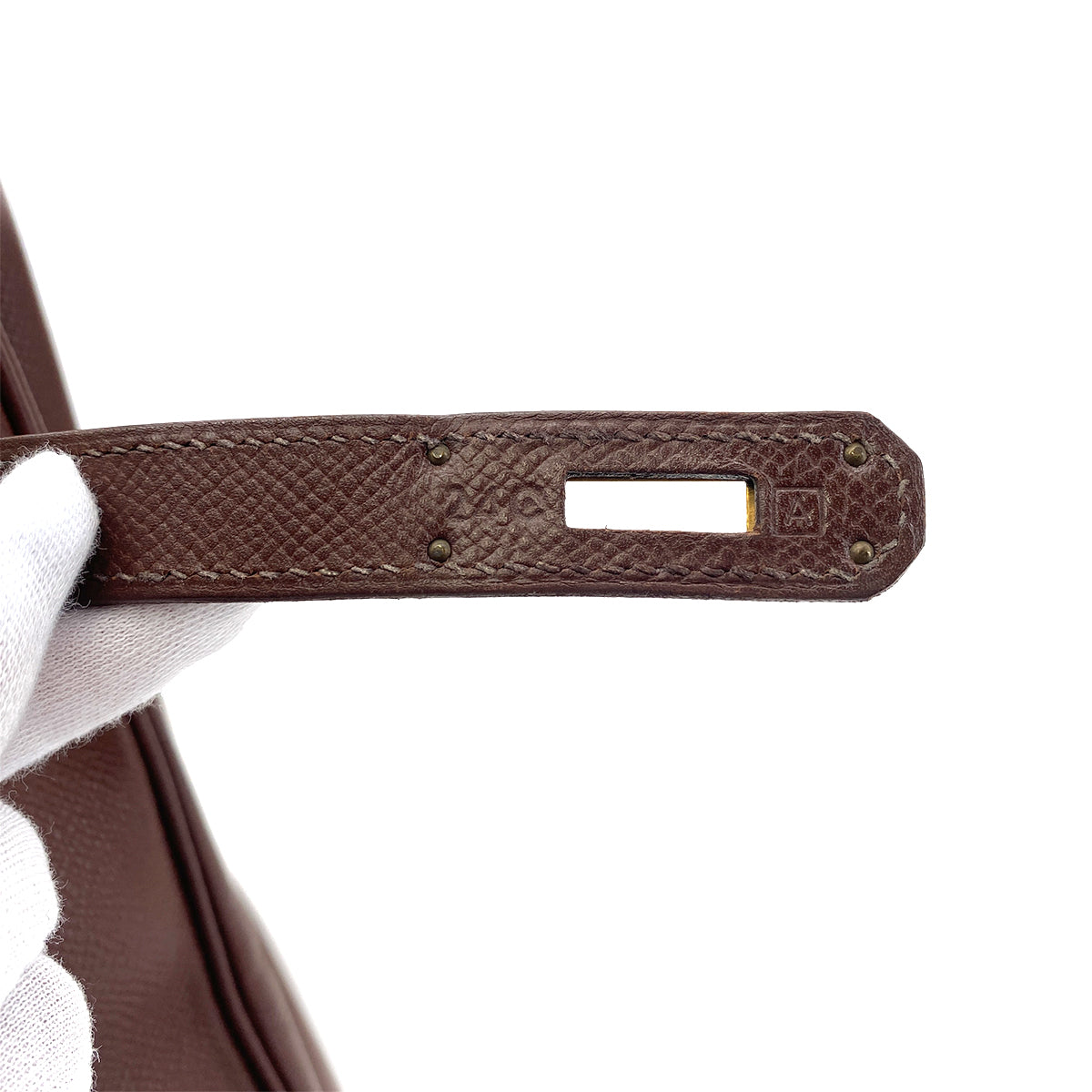 HERMES BIRKIN 35 HABANA COURCHEVEL HAND BAG □A GHW 90301723