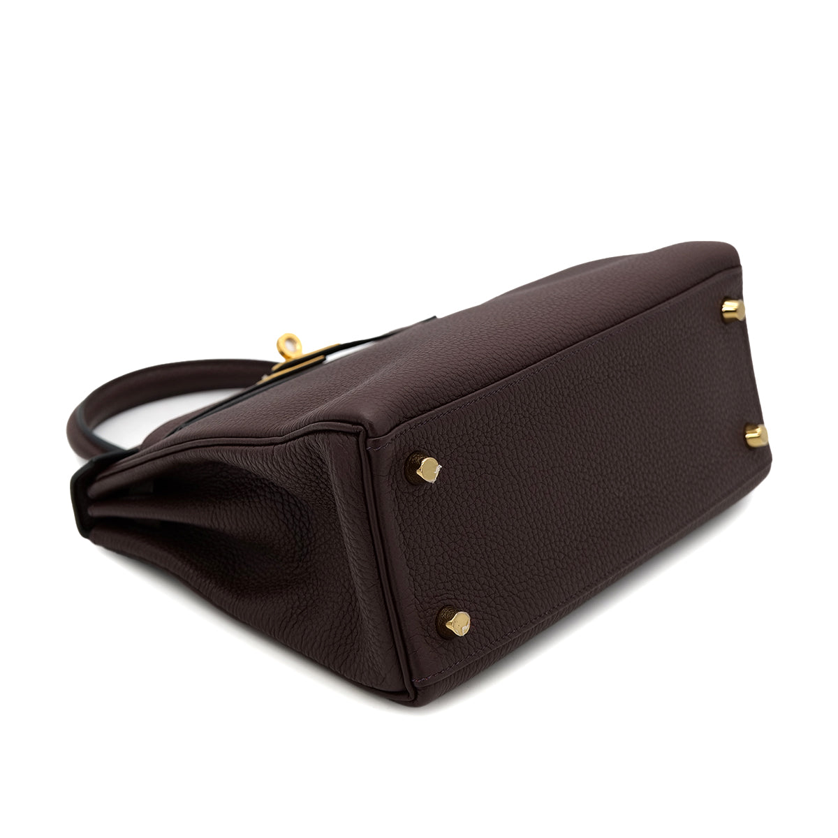 HERMES KELLY 25 RETOURNE ROUGE SELLIER TOGO HAND SHOULDER BAG B GHW 90301725