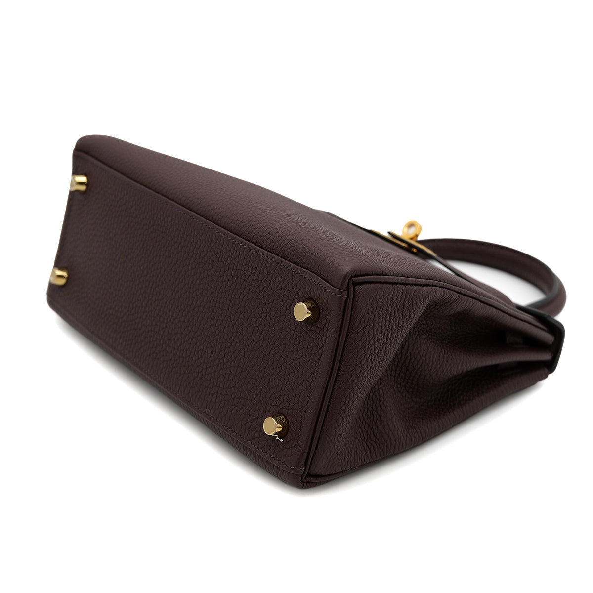 HERMES KELLY 25 RETOURNE ROUGE SELLIER TOGO HAND SHOULDER BAG B GHW 90301725