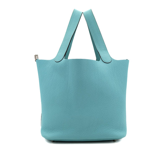 HERMES PICOTIN LOCK MM BLUE SAINT CYR TAURILLON CLEMENCE HAND BAG X SHW 90301729