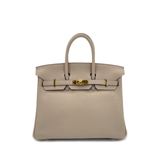 HERMES BIRKIN 25 GRIS ASPHALTE SWIFT HAND BAG A GHW 90301730