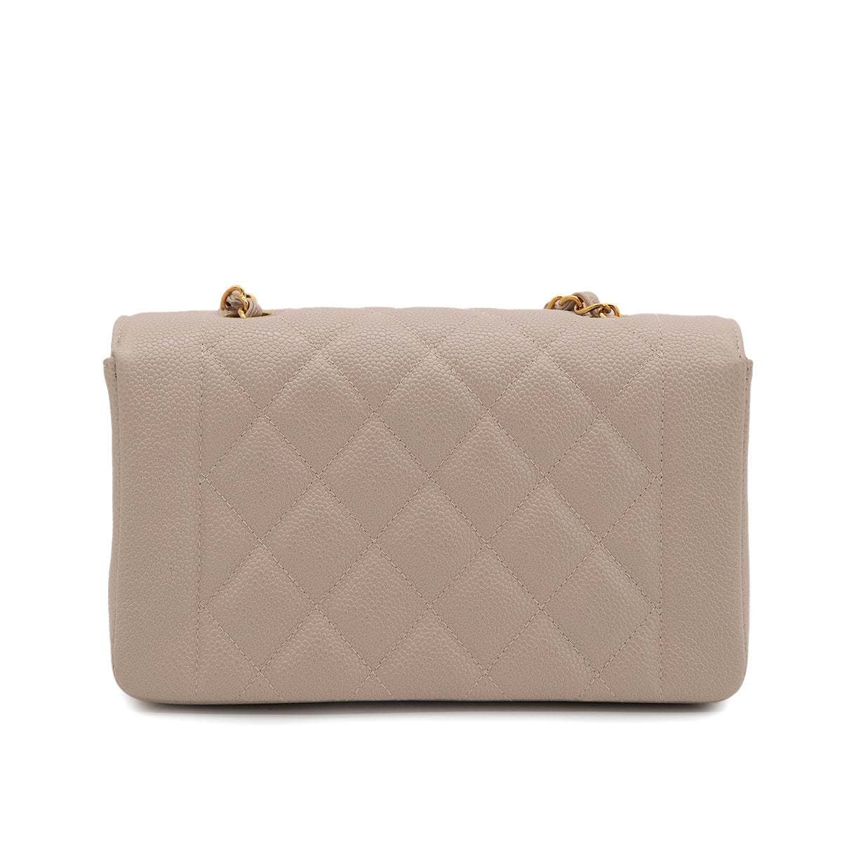 CHANEL VINTAGE DIANA SMALL CHAIN SHOULDER BAG PINK BEIGE CAVIAR SKIN 90301733