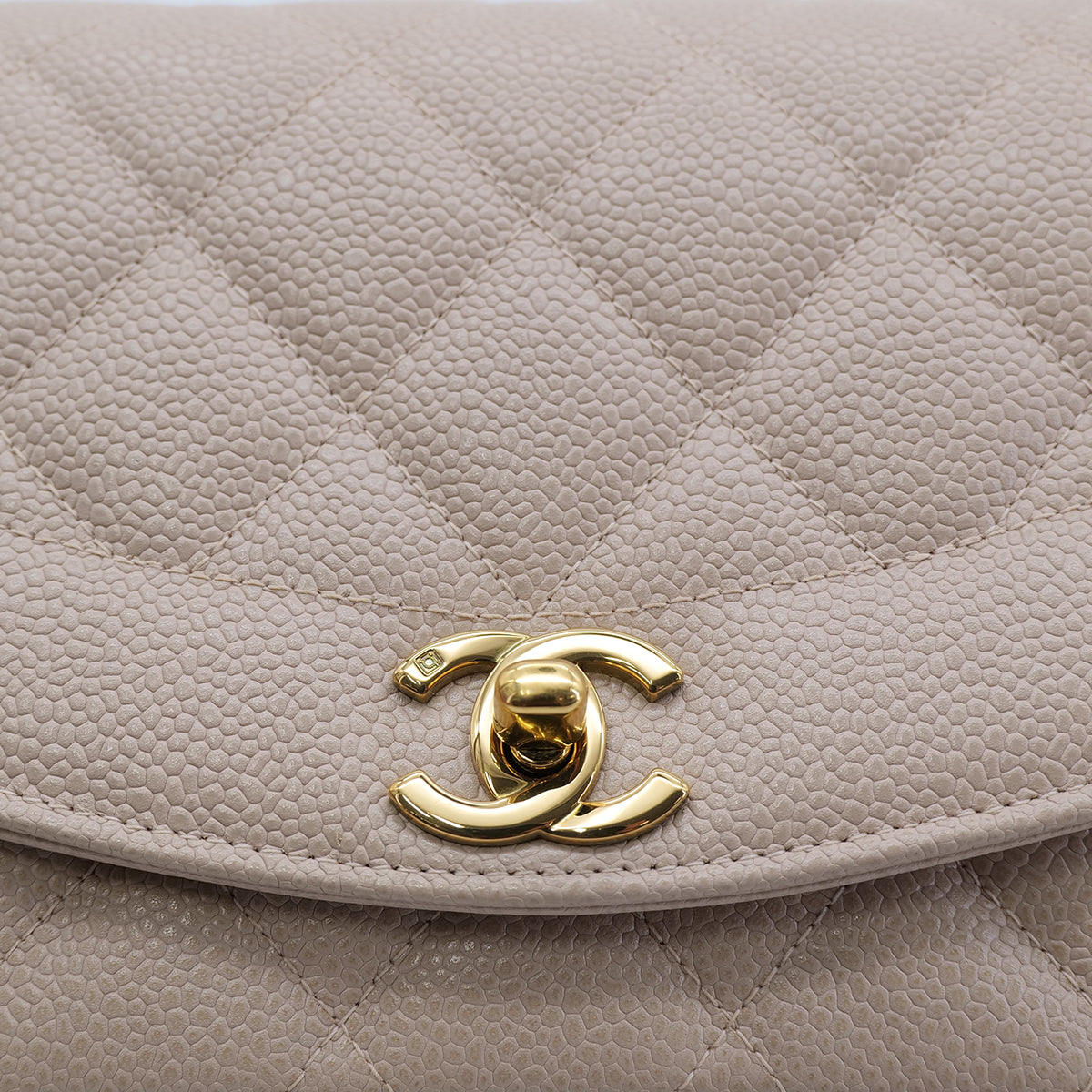 CHANEL VINTAGE DIANA SMALL CHAIN SHOULDER BAG PINK BEIGE CAVIAR SKIN 90301733