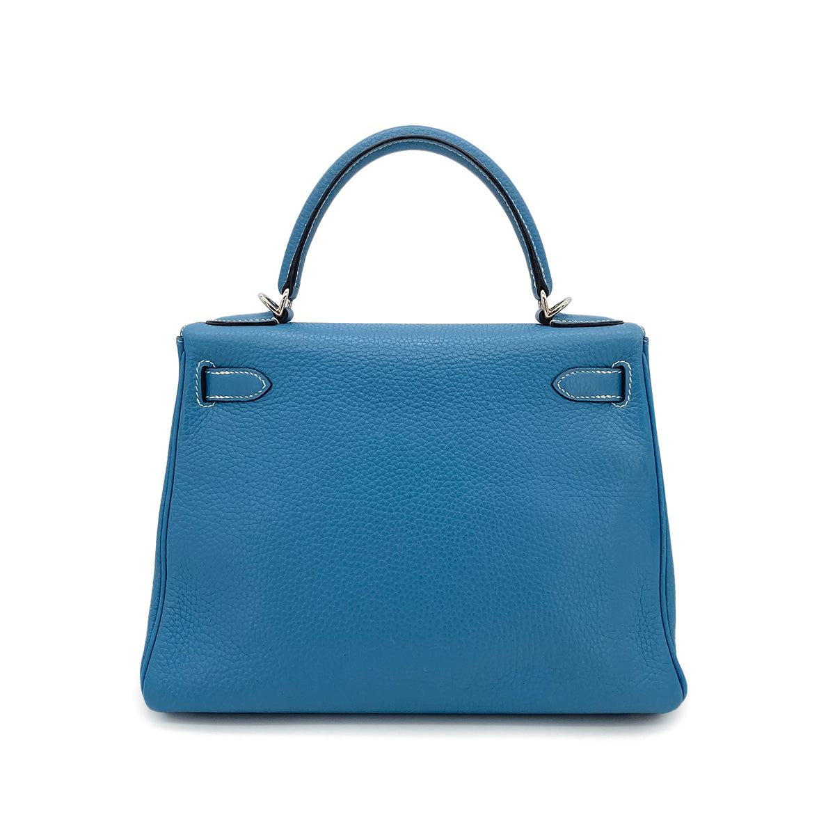 HERMES KELLY 28 RETOURNE BLUE JEAN TAURILLON CLEMENCE HAND SHOULDER BAG □J SHW 90301735
