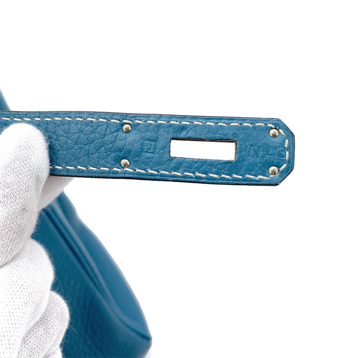 HERMES KELLY 28 RETOURNE BLUE JEAN TAURILLON CLEMENCE HAND SHOULDER BAG □J SHW 90301735