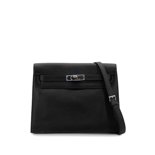 HERMES KELLY DANCE BLACK EVERCOLOR SHOULDER BAG □K SHW 90301737
