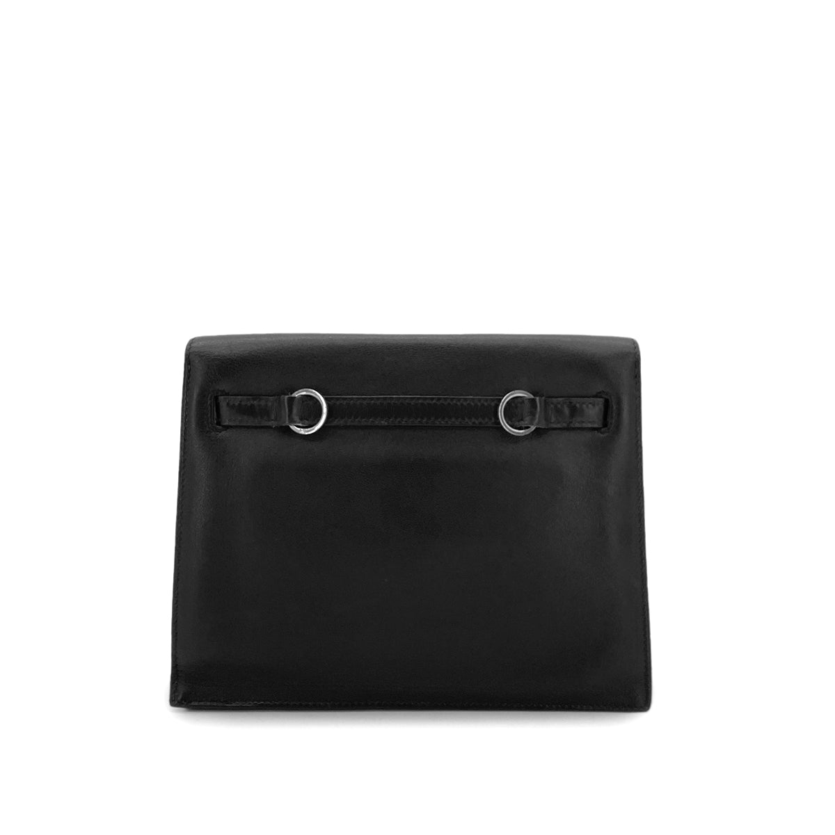 HERMES KELLY DANCE BLACK EVERCOLOR SHOULDER BAG □K SHW 90301737