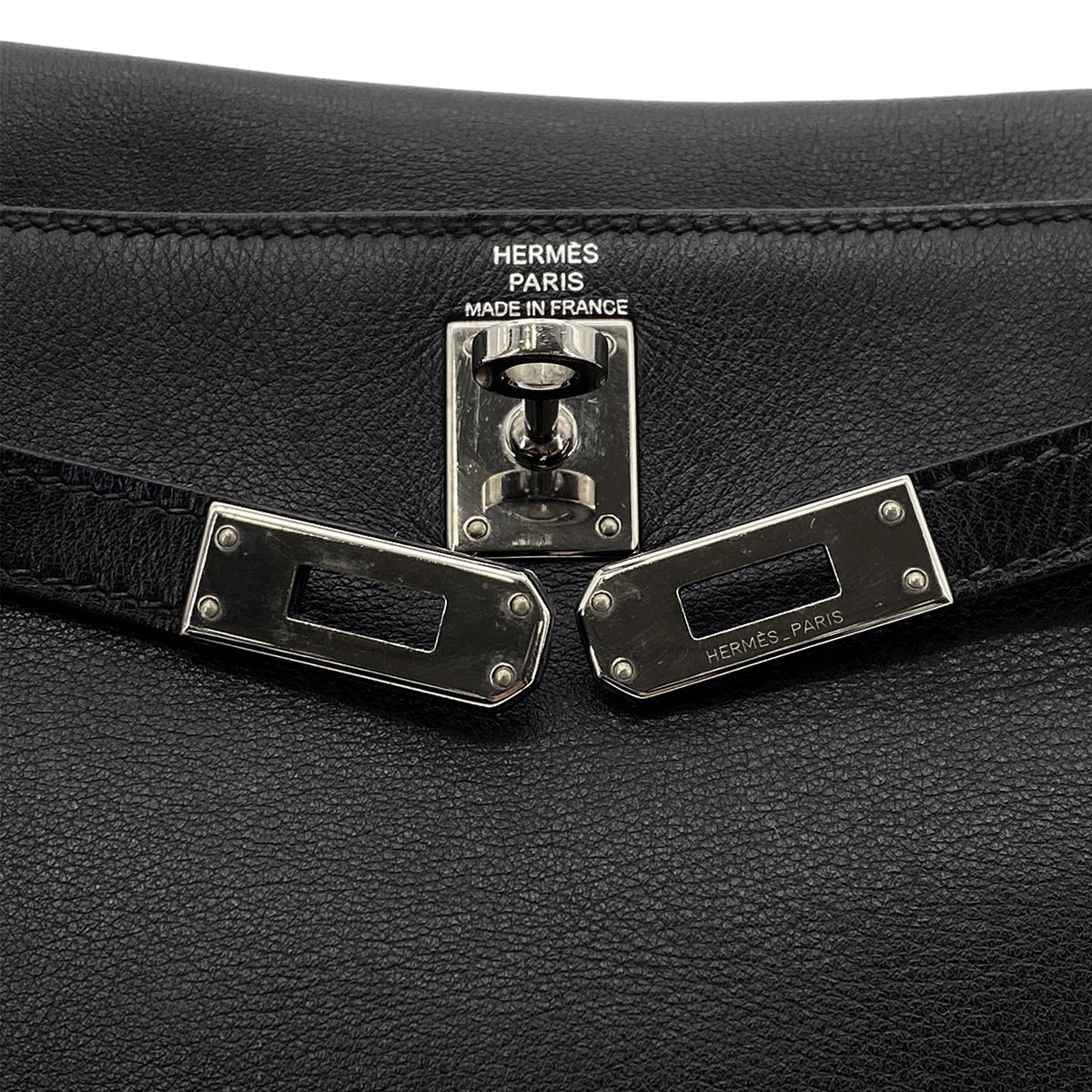 HERMES KELLY DANCE BLACK EVERCOLOR SHOULDER BAG □K SHW 90301737