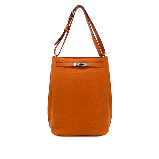 HERMES SO KELLY 26 ORANGE TAURILLON CLEMENCE SHOULDER BAG □L SHW 90301741