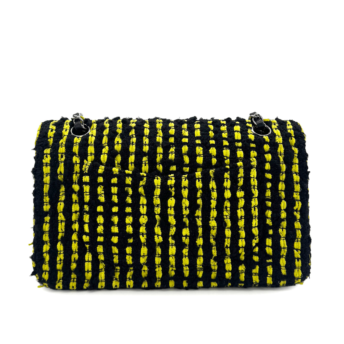 CHANEL MATELASSE CHAIN SHOULDER BAG BLACK YELLOW TWEED 90301743