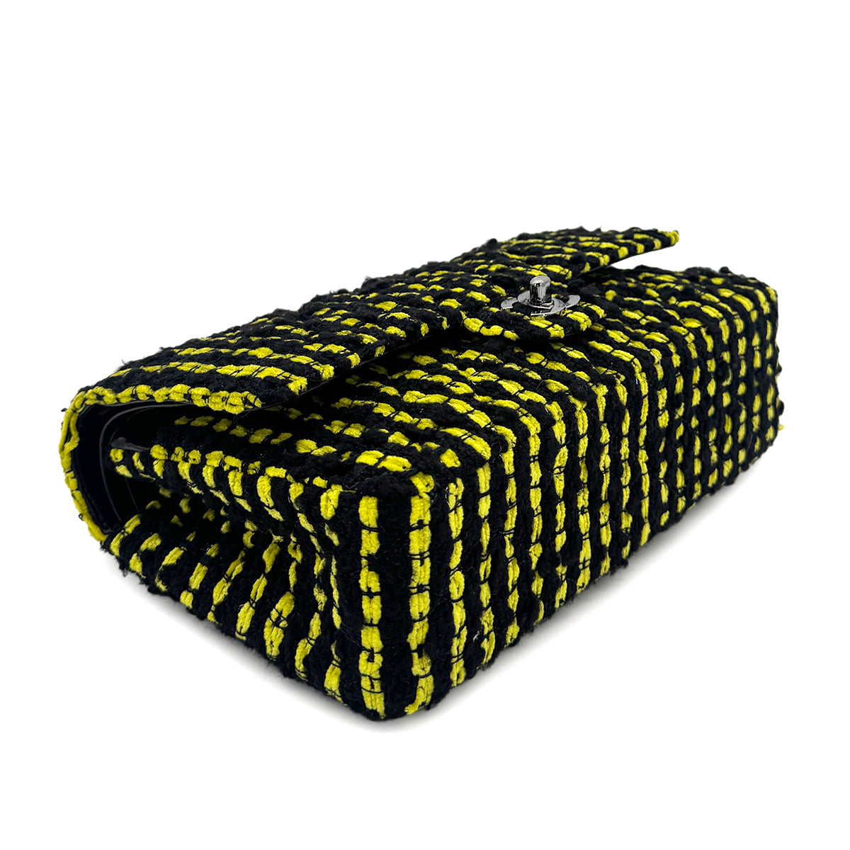 CHANEL MATELASSE CHAIN SHOULDER BAG BLACK YELLOW TWEED 90301743