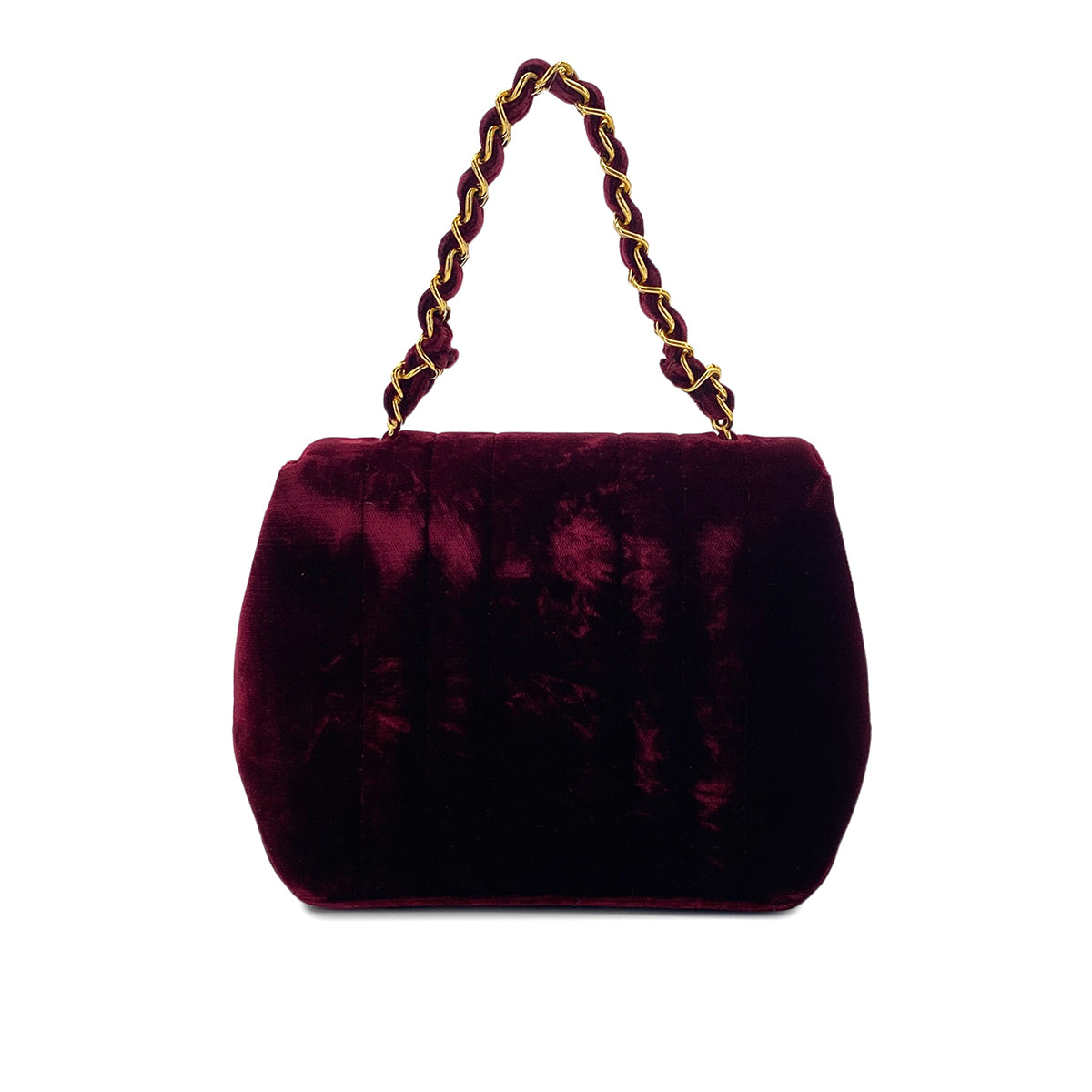 CHANEL VINTAGE MADEMOISELLE HAND BAG BORDEAUX VELOR 90301744