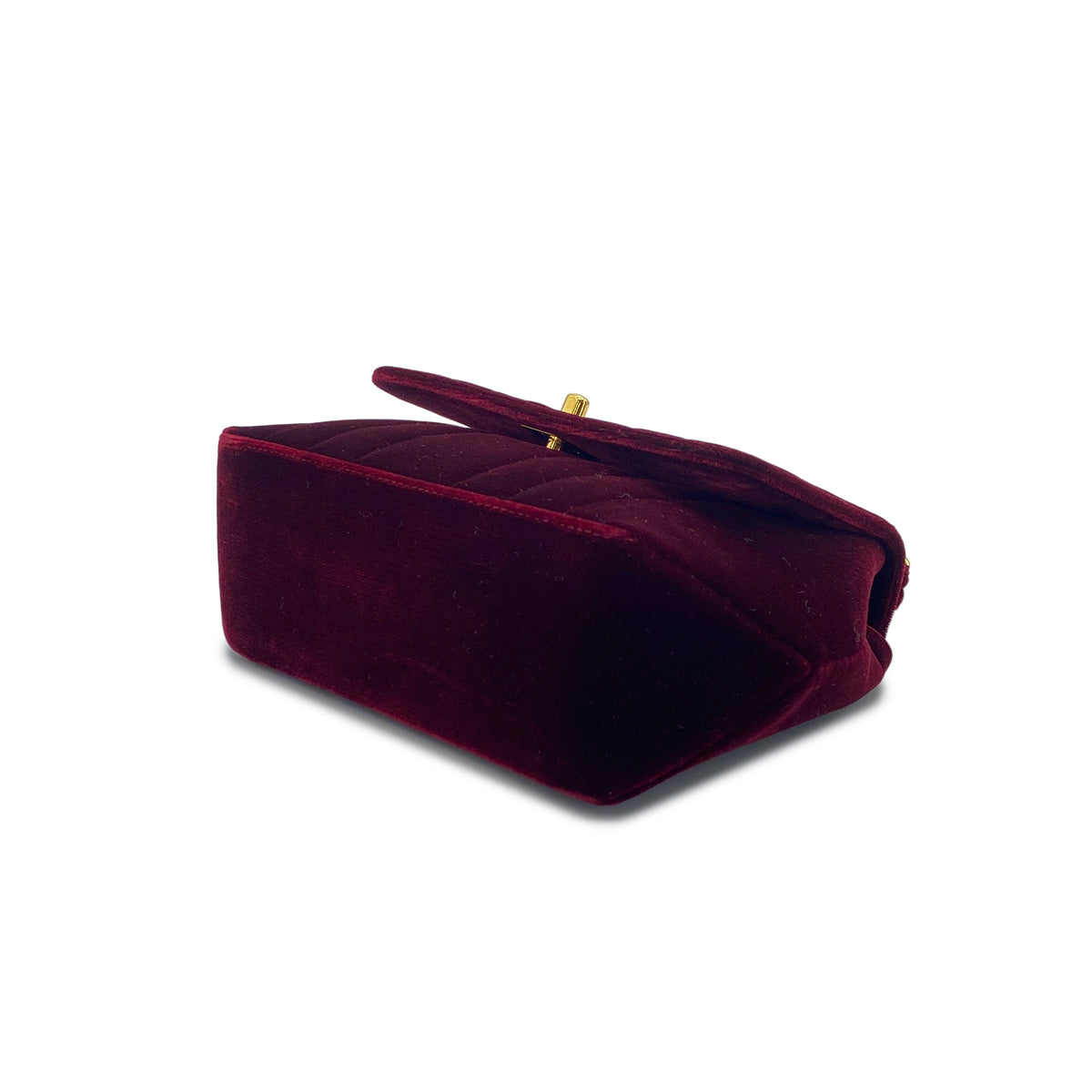 CHANEL VINTAGE MADEMOISELLE HAND BAG BORDEAUX VELOR 90301744
