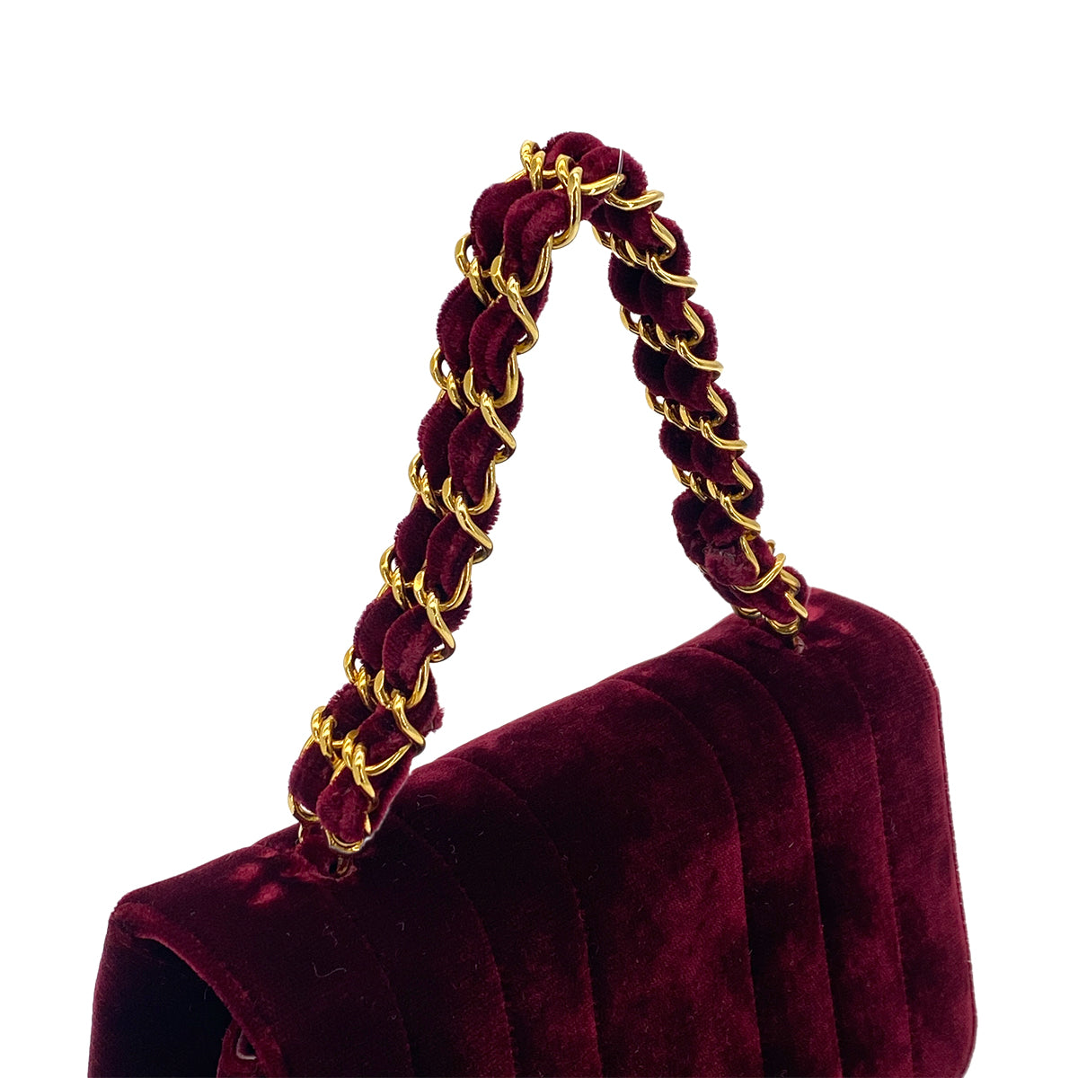CHANEL VINTAGE MADEMOISELLE HAND BAG BORDEAUX VELOR 90301744