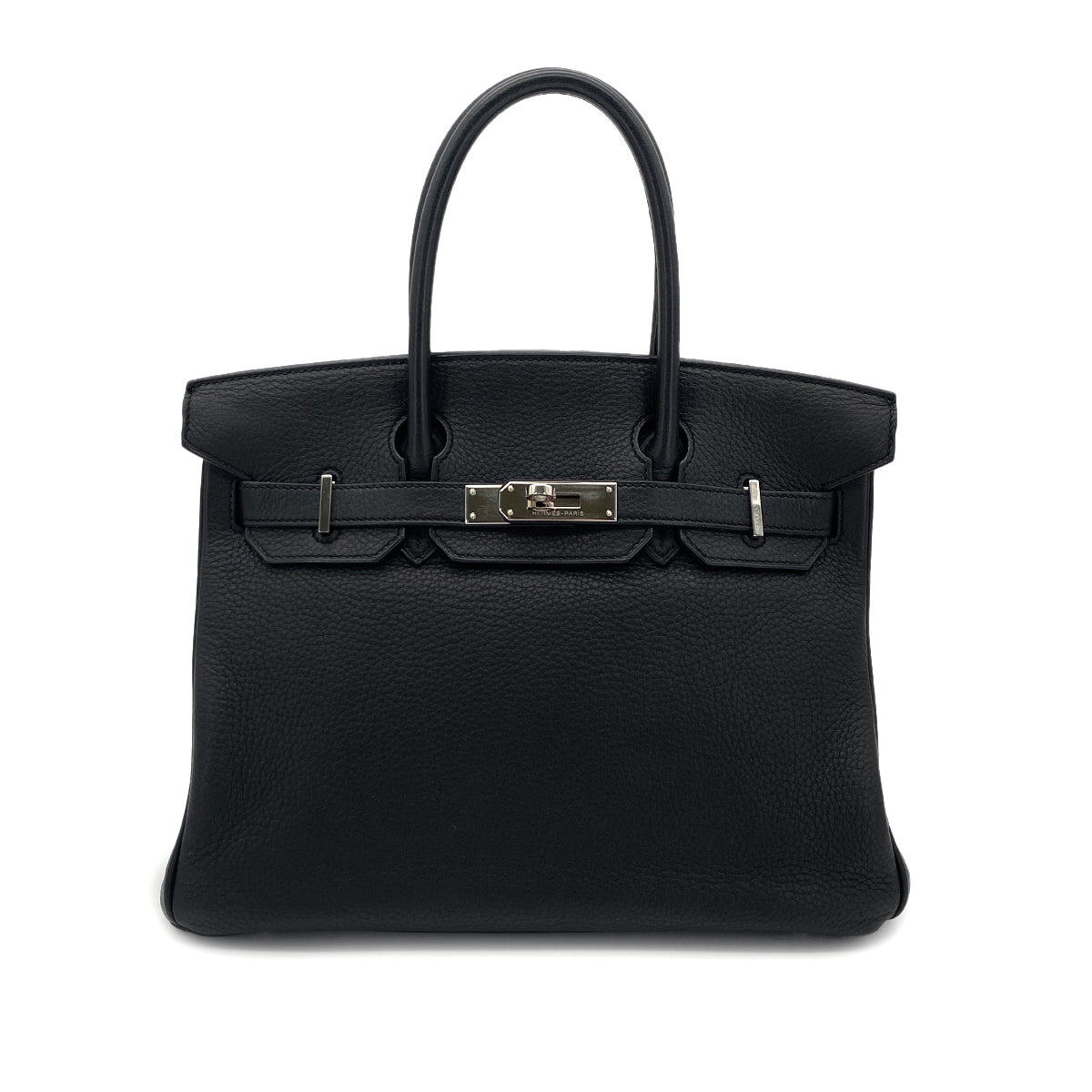 HERMES BIRKIN 30 BLACK TOGO HAND BAG □K SHW 90301746
