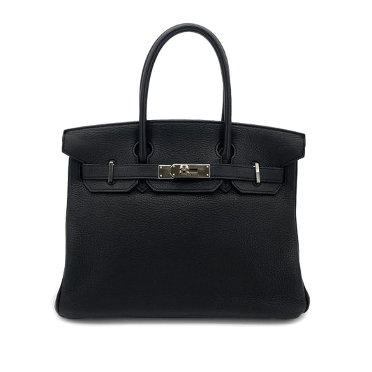 HERMES BIRKIN 30 BLACK TOGO HAND BAG □K SHW 90301746