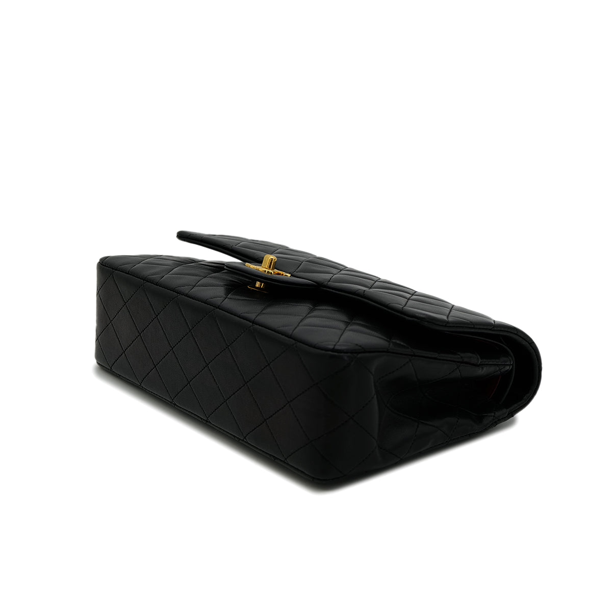 CHANEL VINTAGE CLASSIC FLAP MEDIUM CHAIN SHOULDER BAG BLACK LAMB SKIN 90301747