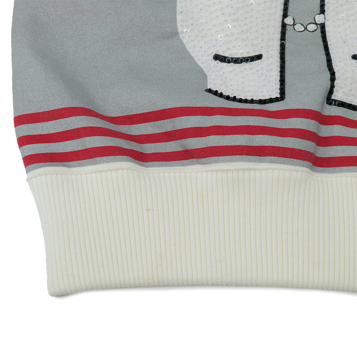 CHANEL MADEMOISELLE LONG SLEEVE SWEATSHIRT WHITE COTTON 42 01A RTW 90301749