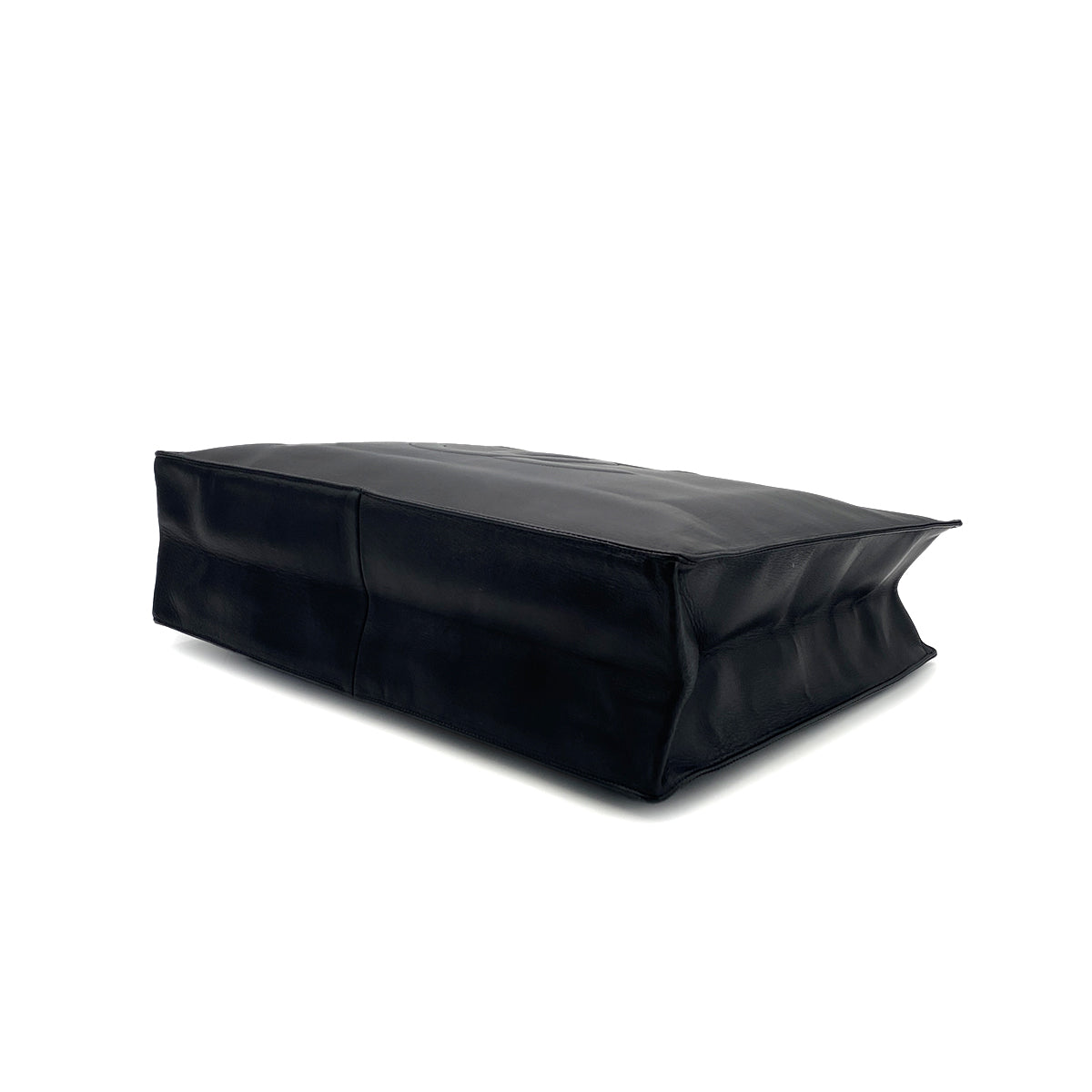 CHANEL VINTAGE BIG COCO CHAIN TOTE BAG BLACK LAMB SKIN 90301751