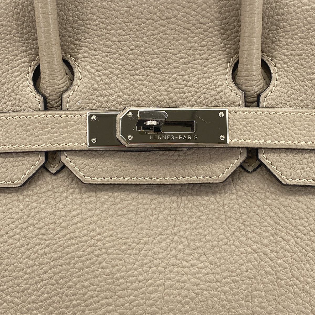 HERMES HAUT A COURROIES 28 GRIS TOURTERELLE TOGO HAND BAG □H GHW 90301843