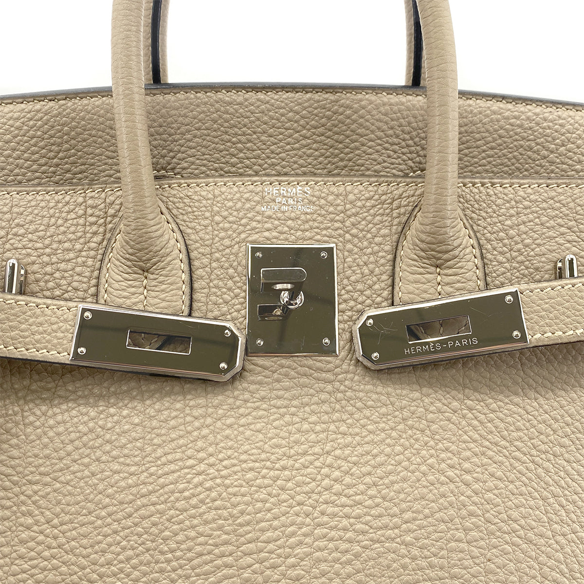 HERMES HAUT A COURROIES 28 GRIS TOURTERELLE TOGO HAND BAG □H GHW 90301843