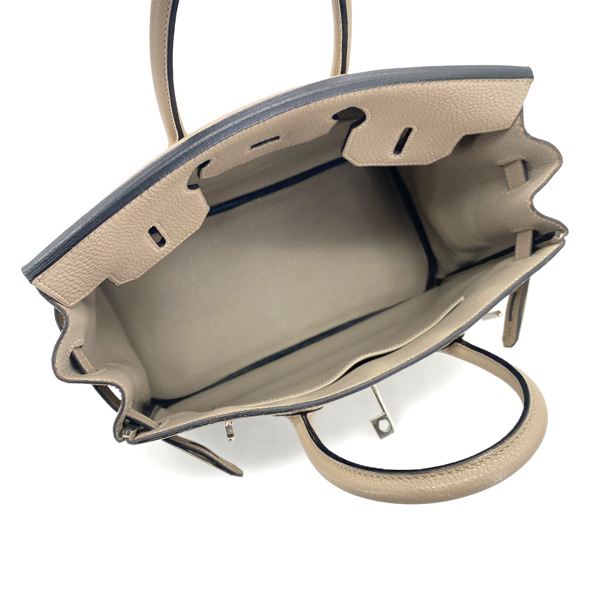 HERMES HAUT A COURROIES 28 GRIS TOURTERELLE TOGO HAND BAG □H GHW 90301843