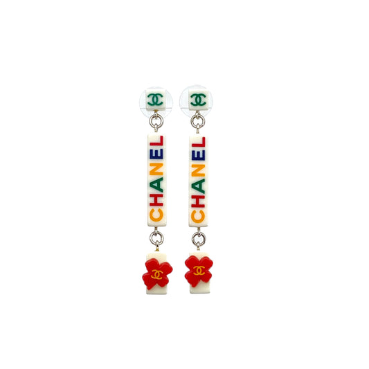 CHANEL EARRINGS COCOMARK LOGO SWING MULTICOLOR ACCESSORY 04P 90301845