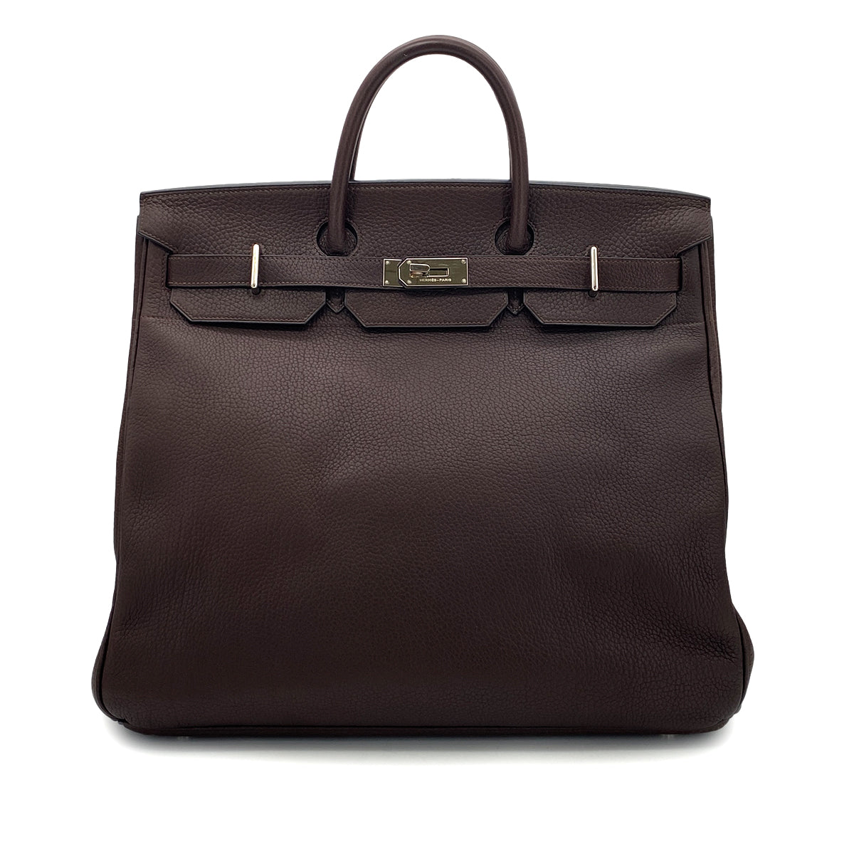 HERMES HAUT A COURROIES 45 CHOCOLAT TOGO HAND BAG □C SHW 90301846