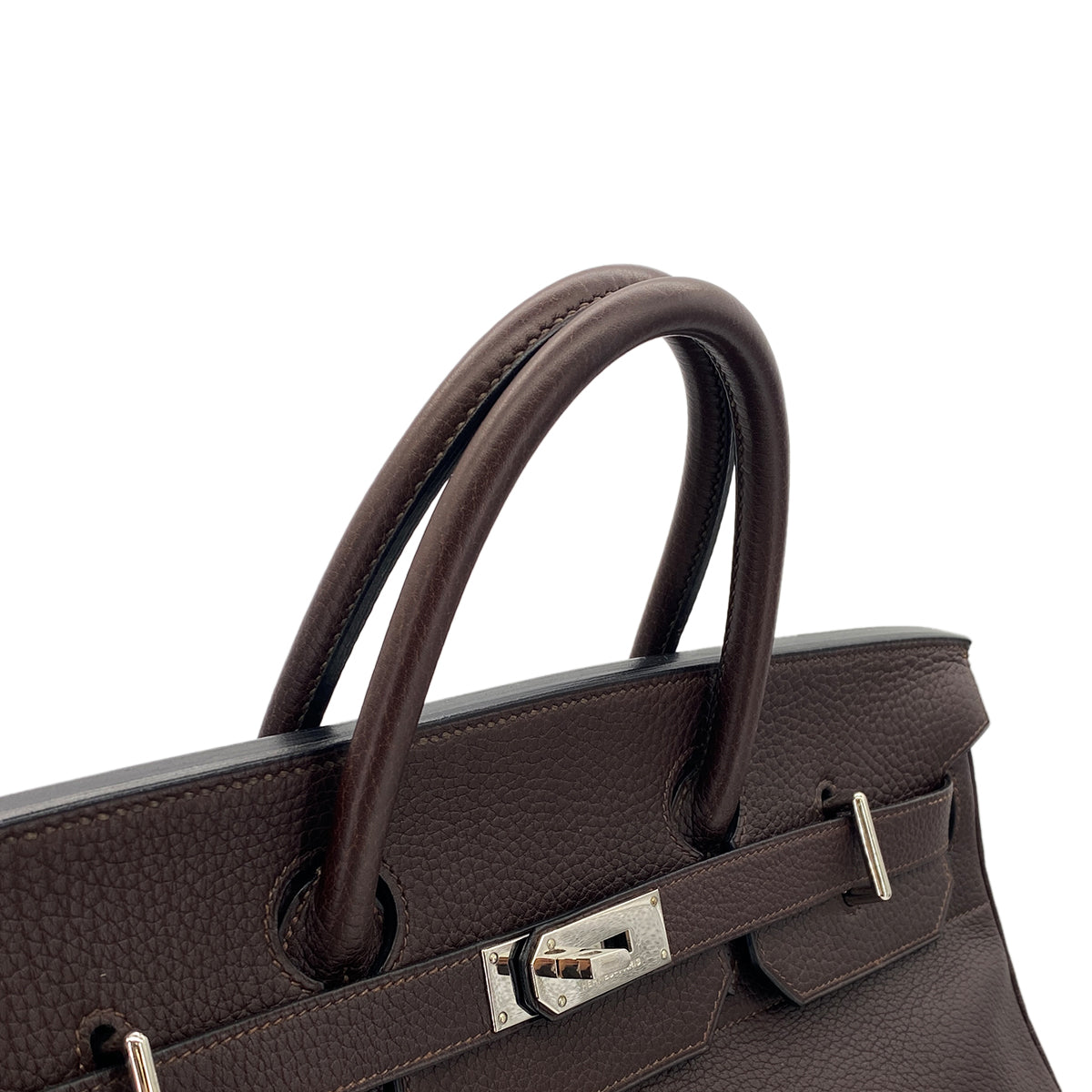 HERMES HAUT A COURROIES 45 CHOCOLAT TOGO HAND BAG □C SHW 90301846