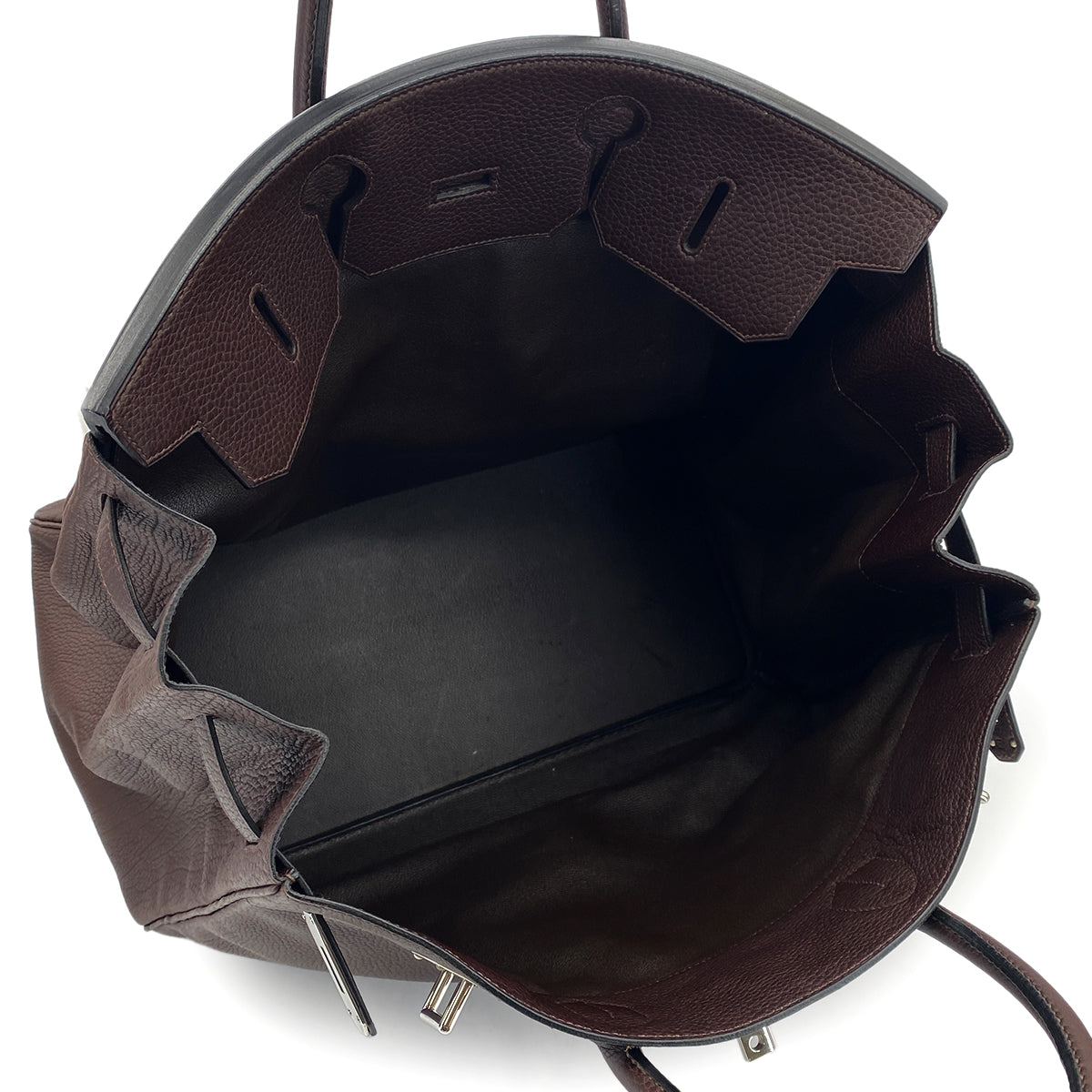 HERMES HAUT A COURROIES 45 CHOCOLAT TOGO HAND BAG □C SHW 90301846