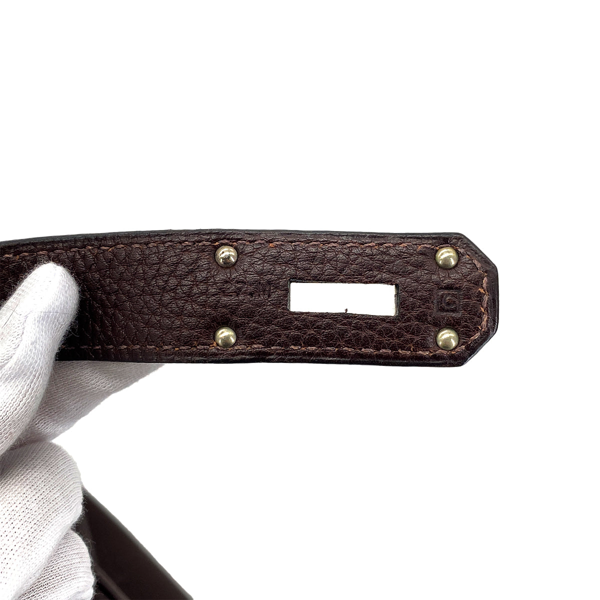 HERMES HAUT A COURROIES 45 CHOCOLAT TOGO HAND BAG □C SHW 90301846